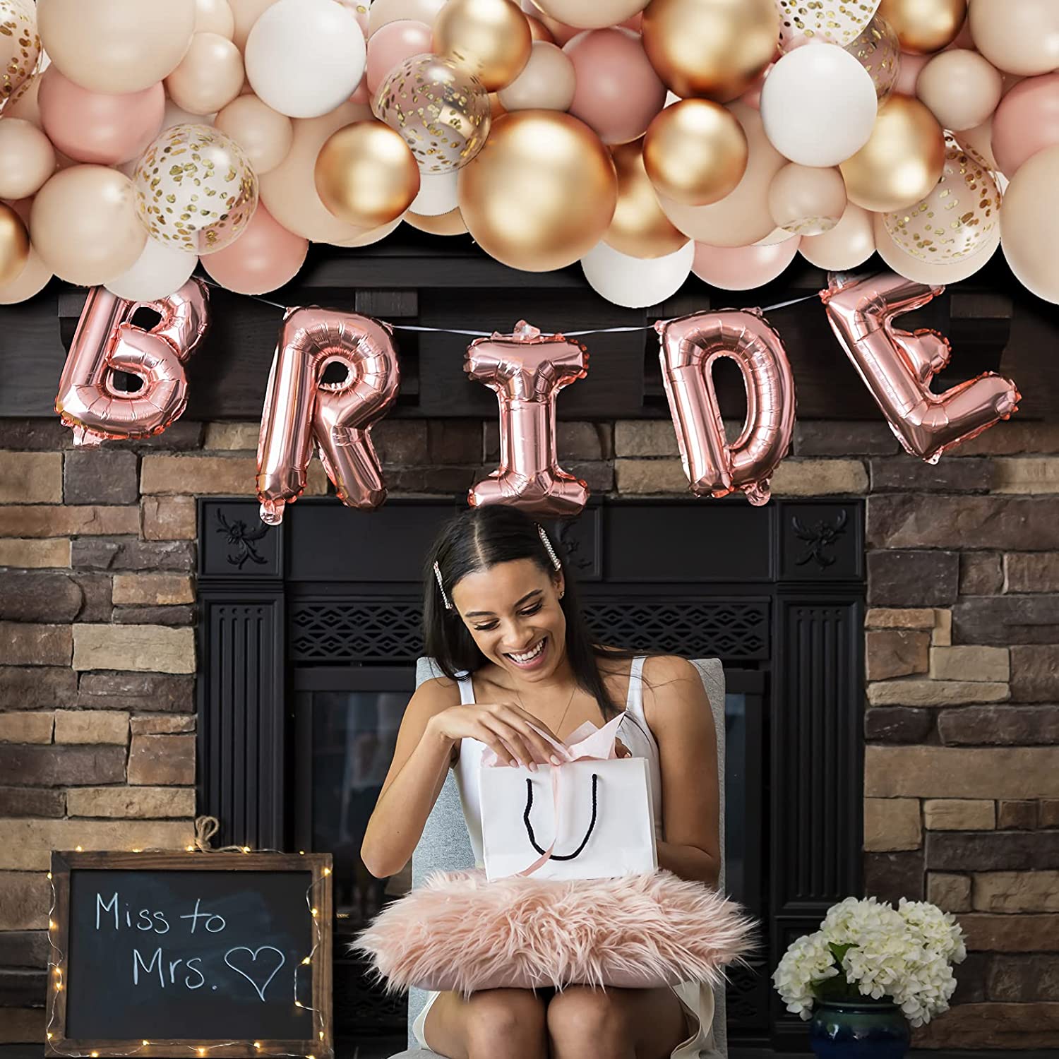 This is a set of 3 sets of blush balloons garland arch kits, perfect for girls&