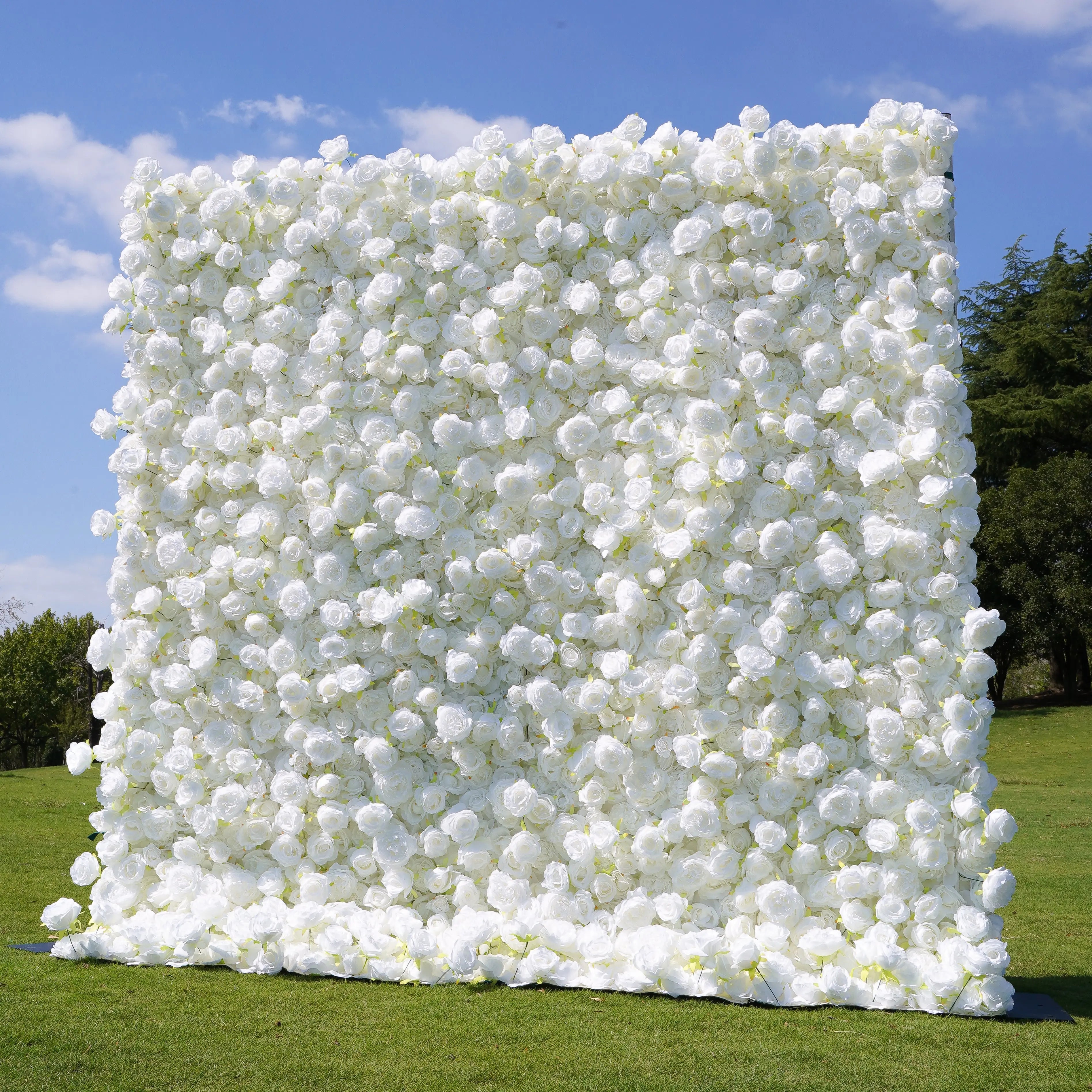 Angel:5D Fabric Artificial rolling up curtain flower wall (Ready to ship)