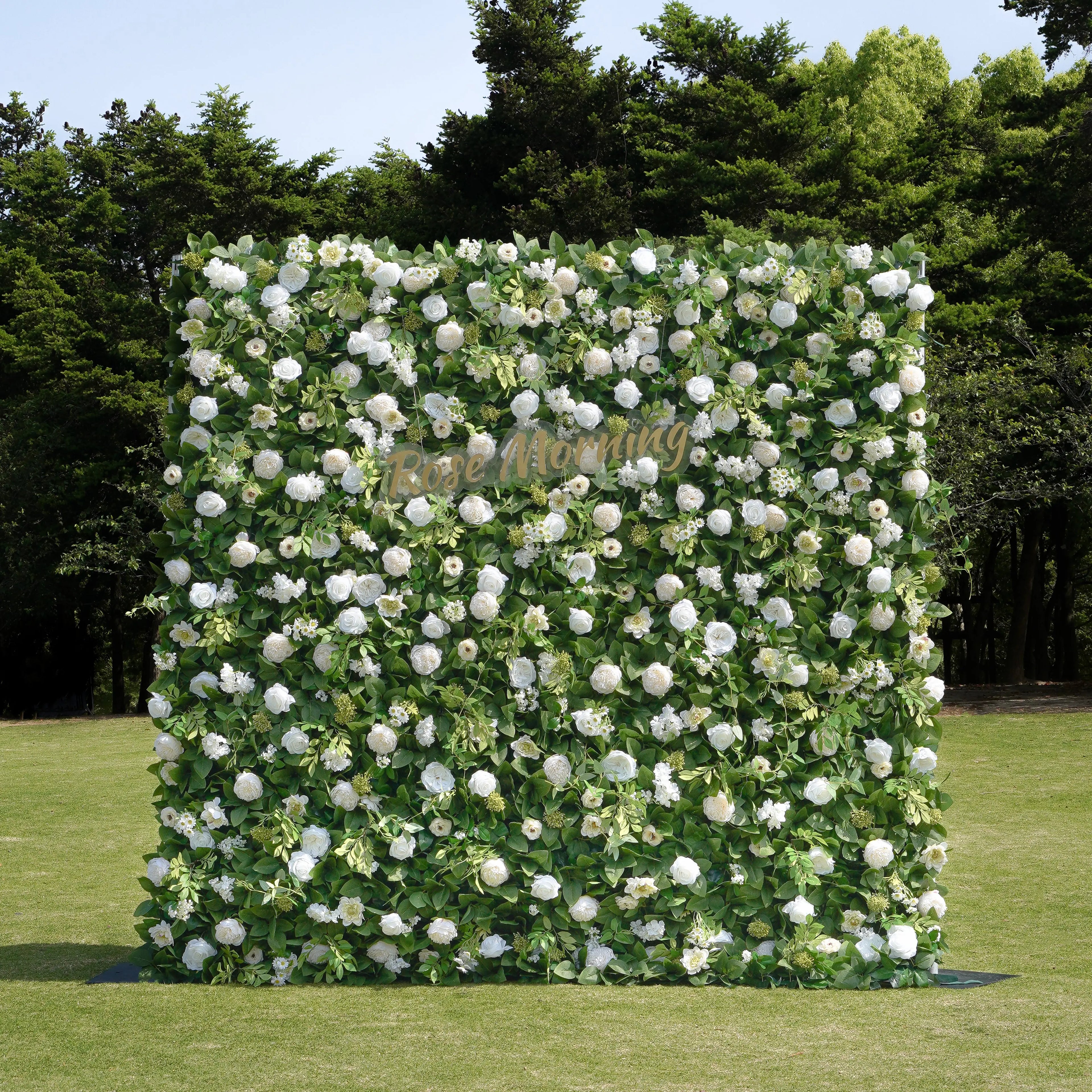 April: 4D Fabric Artificial rolling up curtain flower wall