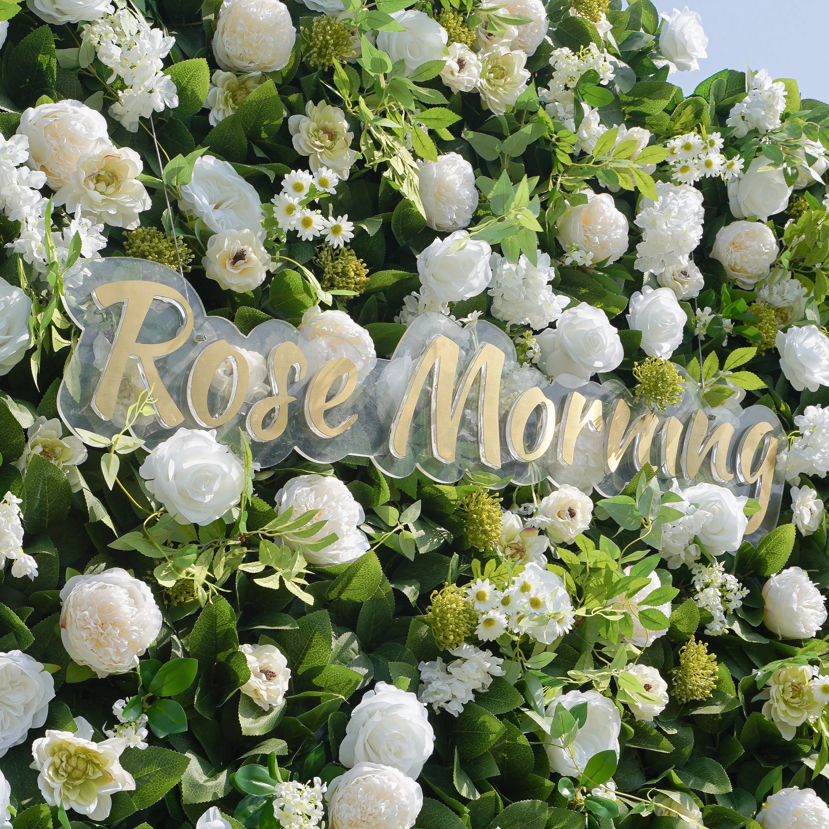 April: 4D Fabric Artificial rolling up curtain flower wall