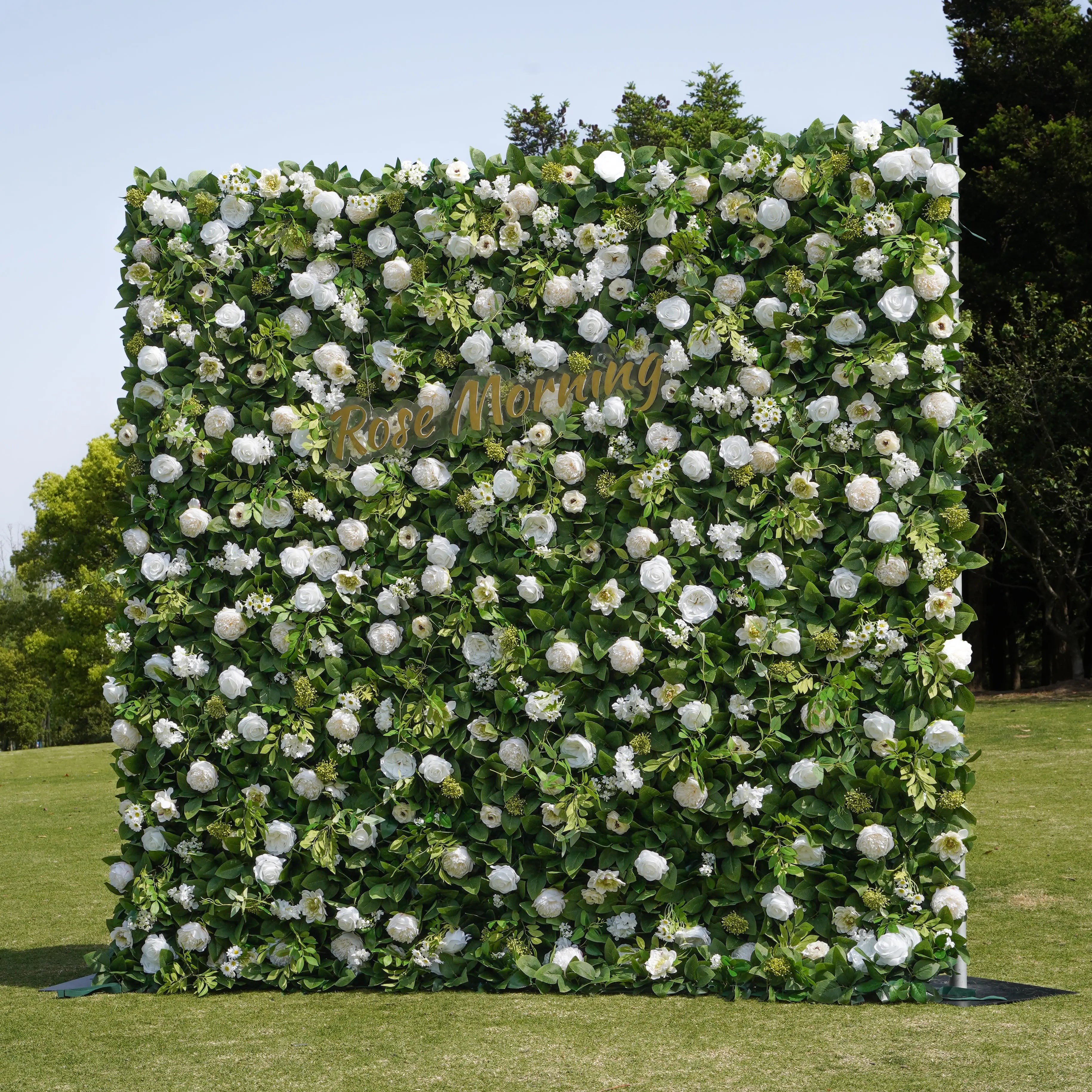 April: 4D Fabric Artificial rolling up curtain flower wall
