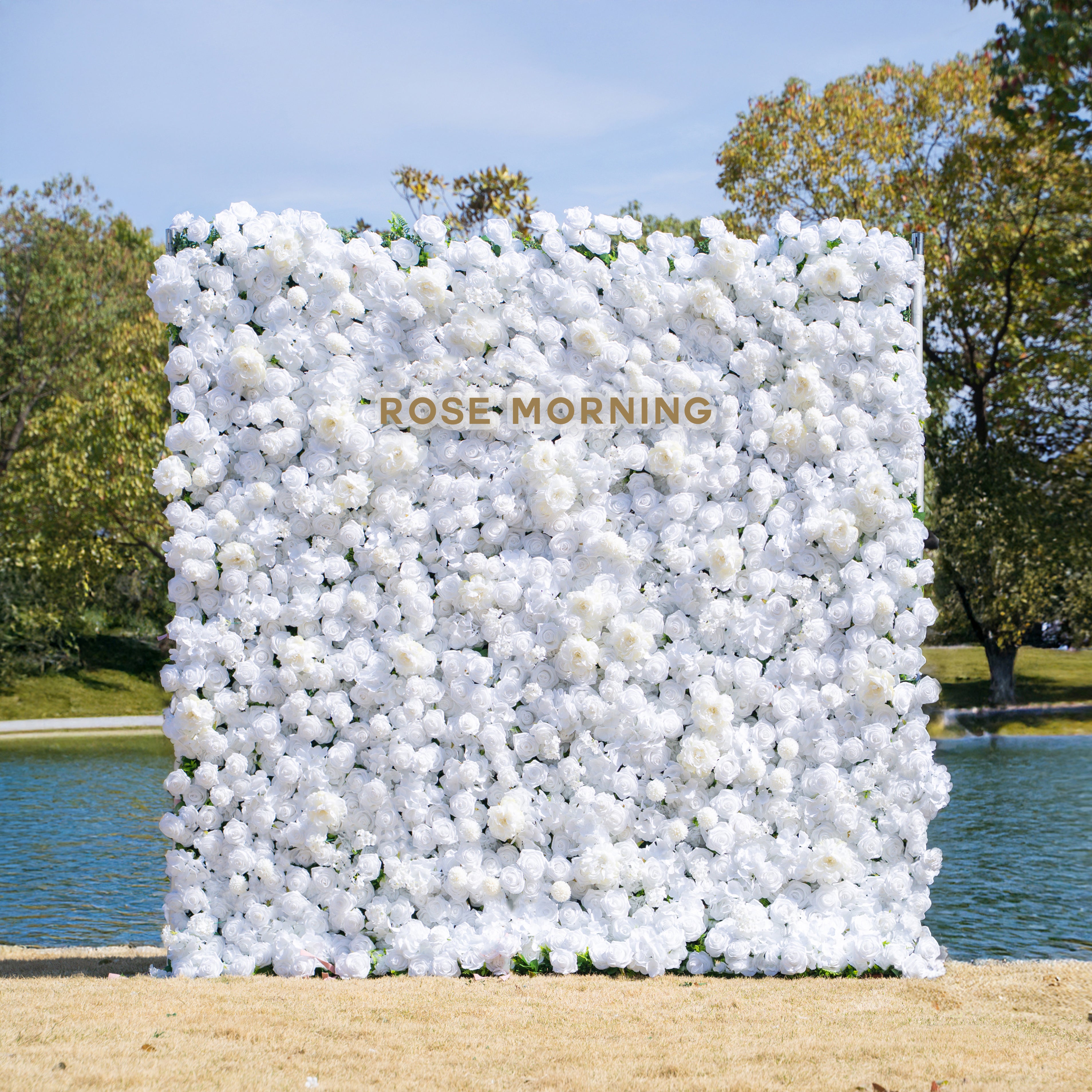 Arabesque:3D Fabric Artificial rolling up curtain flower wall
