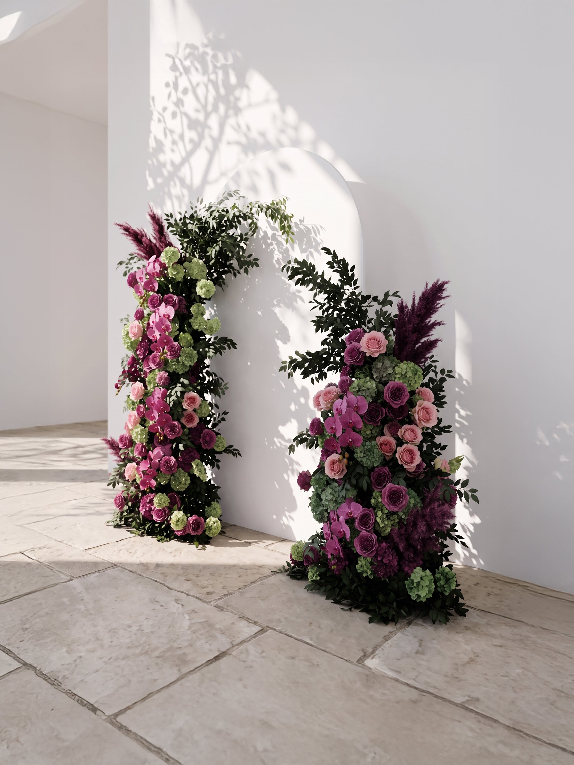 Arellyra: Wedding Background Arch Pillar Decorative Flower Row Excluding Frame — right view