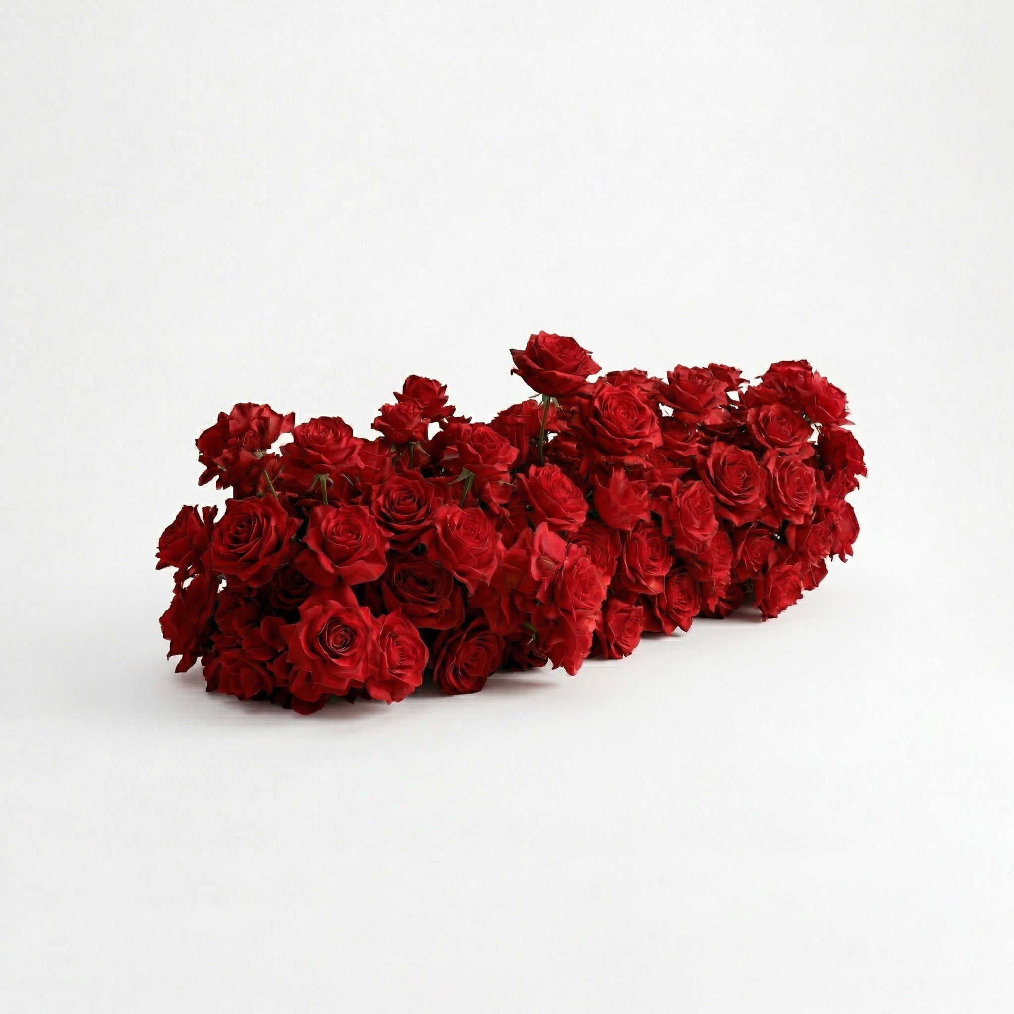 Auralis: 3D Romantic Crimson Heart-Shaped Artificial Floral Backdrop for Wedding & Valentine&