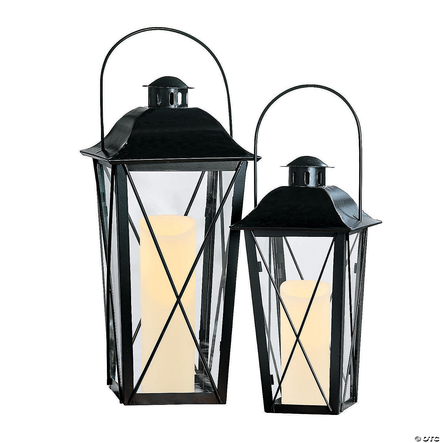 B030: Wedding or Event Reception Black Metal Lanterns - 2 Pcs/set Rose Morning