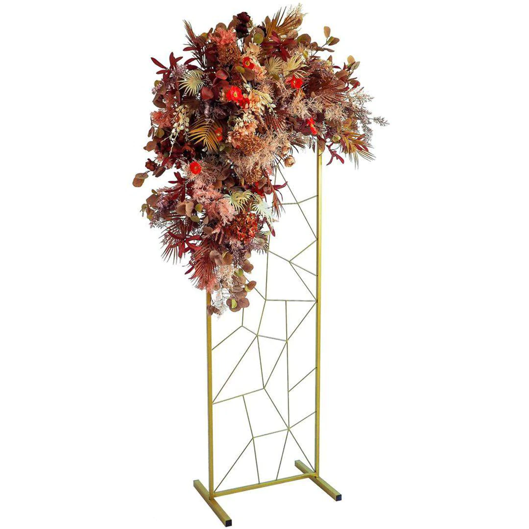 B033: Wedding Backdrop Floor Stand Gold Color Rose Morning