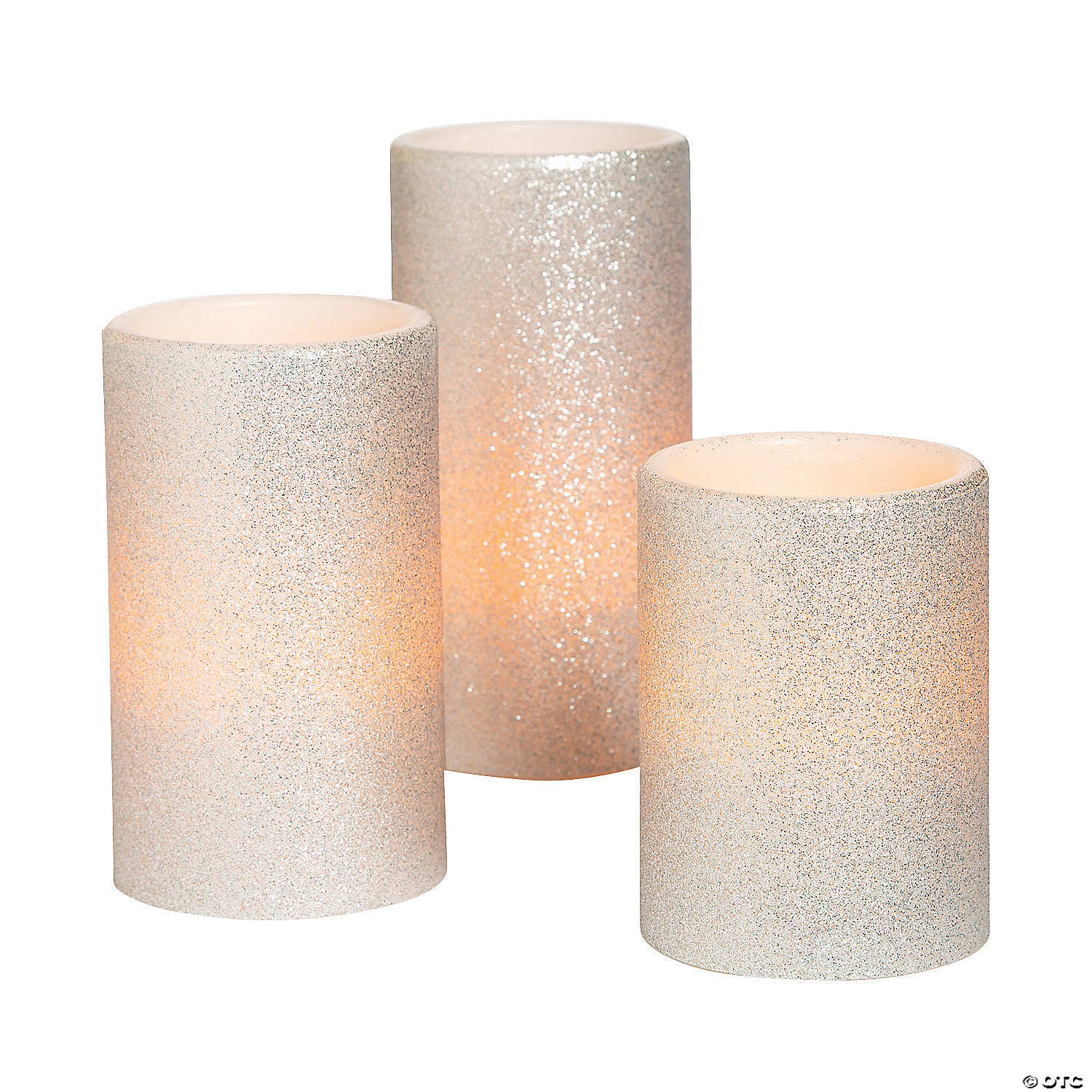 Wedding and Event Decorative Silver Battery-Operated Candle Set Rose Morning
