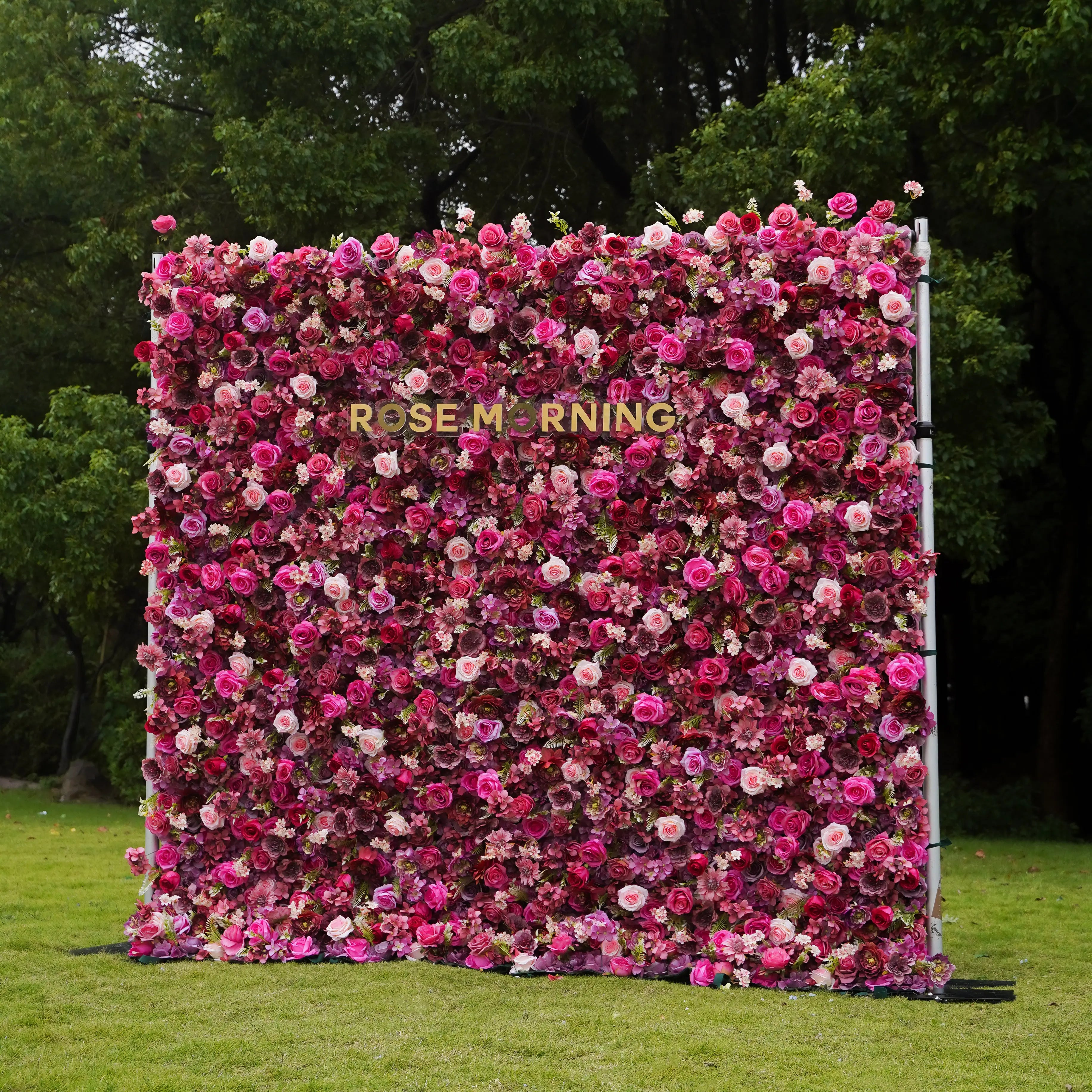 Blossom:7D Fabric Artificial rolling up curtain flower wall