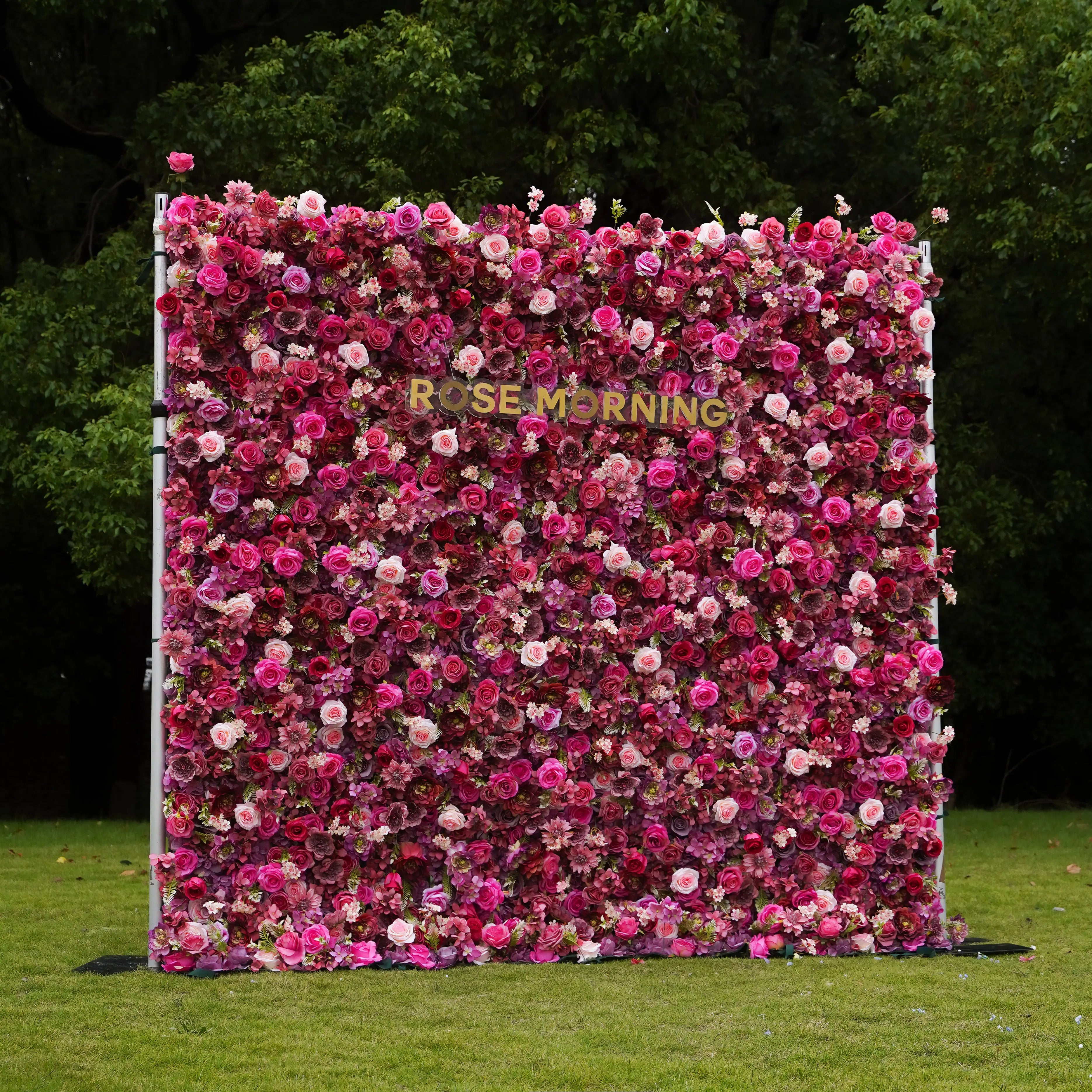 Blossom:7D Fabric Artificial rolling up curtain flower wall