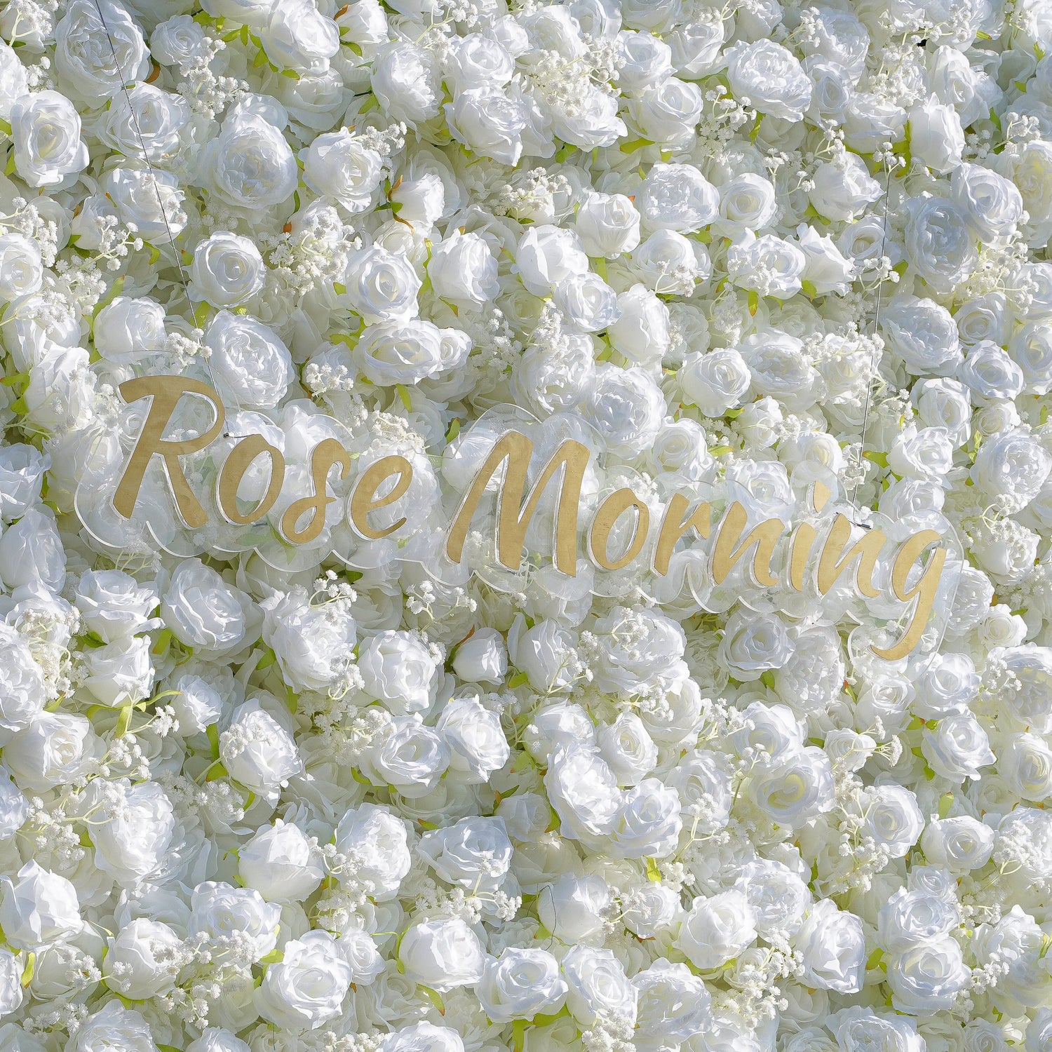 Breath:5D White Roses Fabric Artificial rolling up curtain flower wall