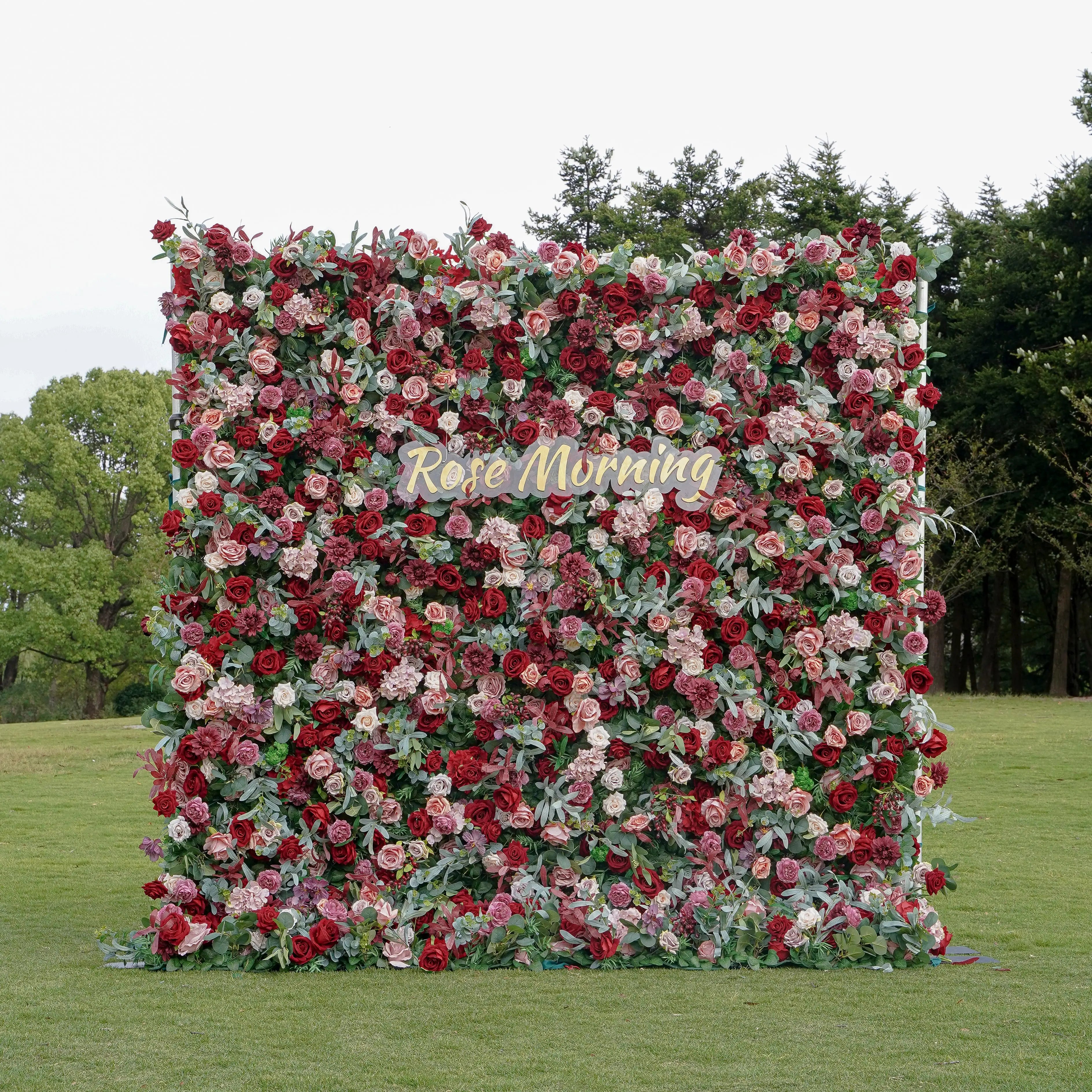 Bri:5D Fabric Artificial rolling up curtain flower wall