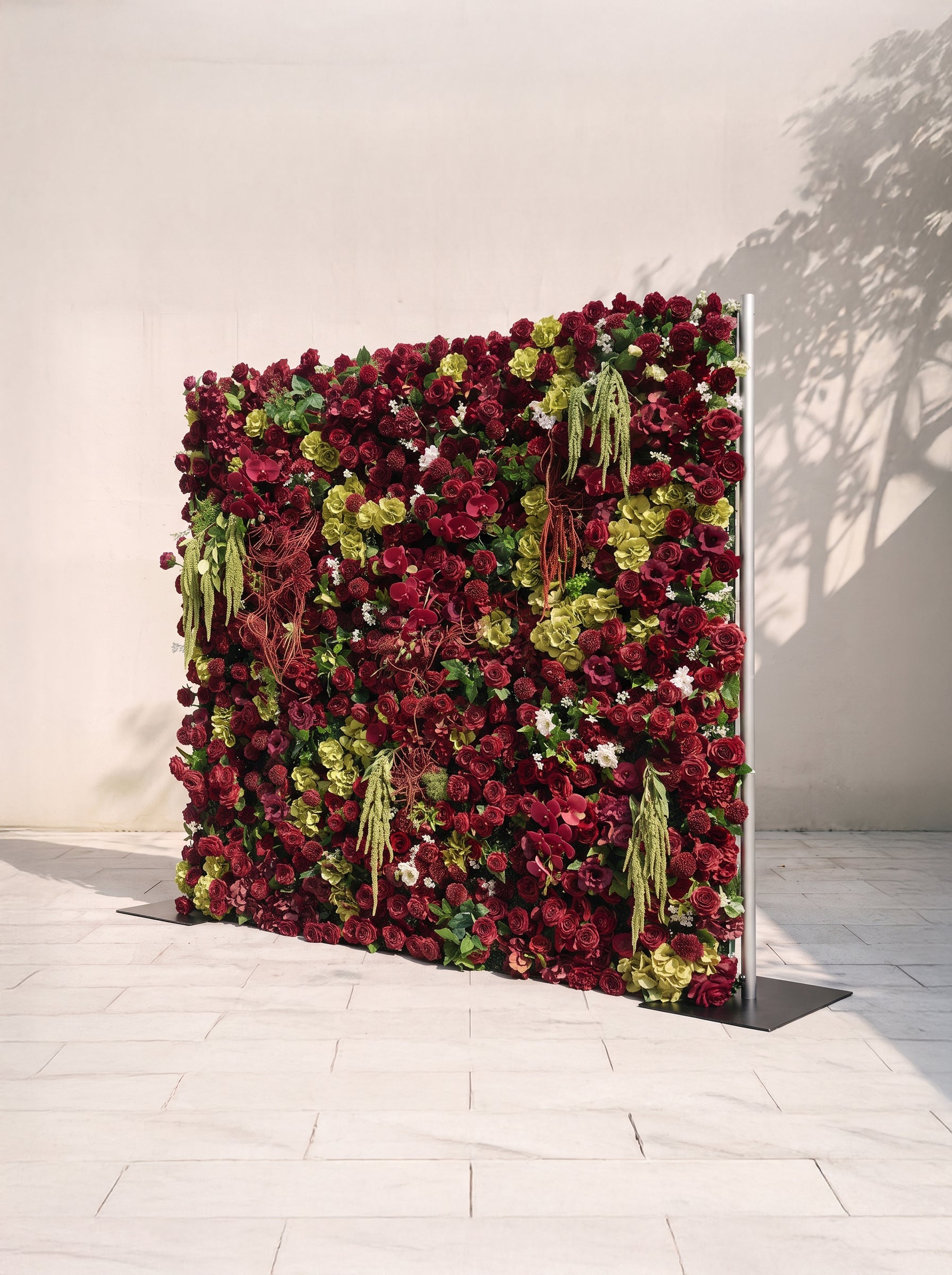 Brilena: 5D Fabric Artificial rolling up curtain flower wall — right view