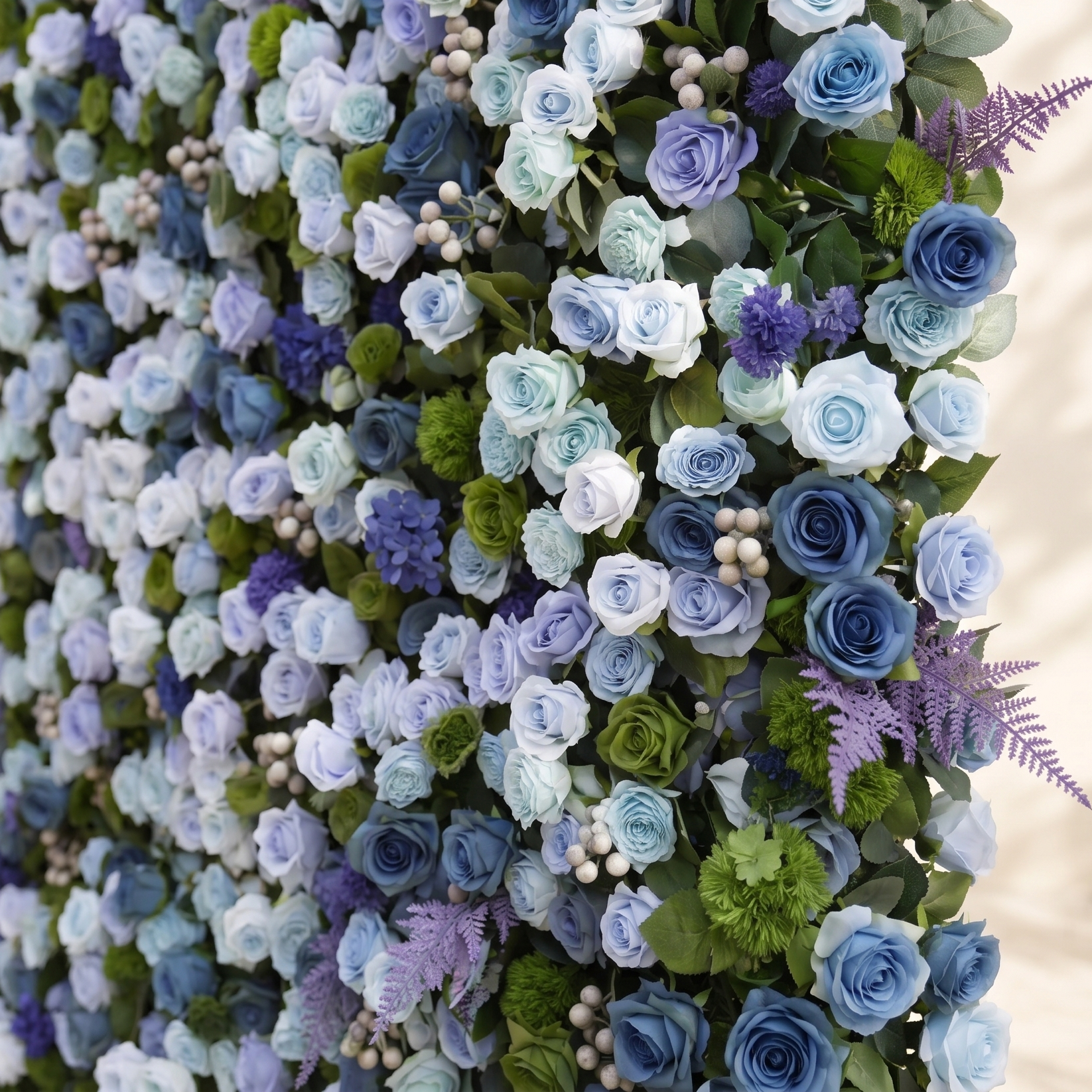 Brinavia:Luxury 5D Blue Flower Wall with Greenery Roll-Up Wedding Backdrop for Wedding and Event Decoration brinavia detail 1
