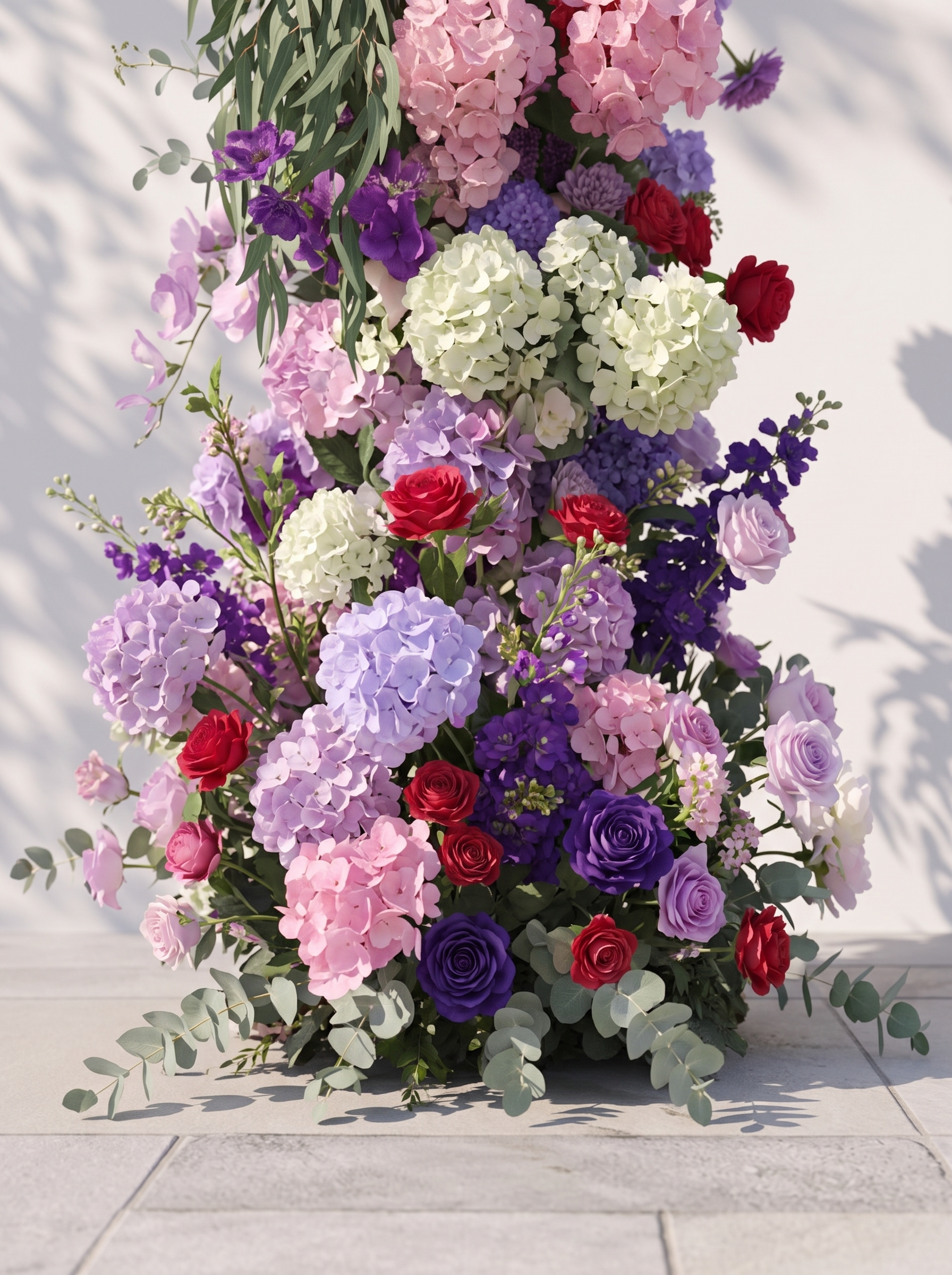 Brisira Luxury Horn Shaped Flower Arch with Frame for Wedding Party Event Backdrop Decoration — floral detail