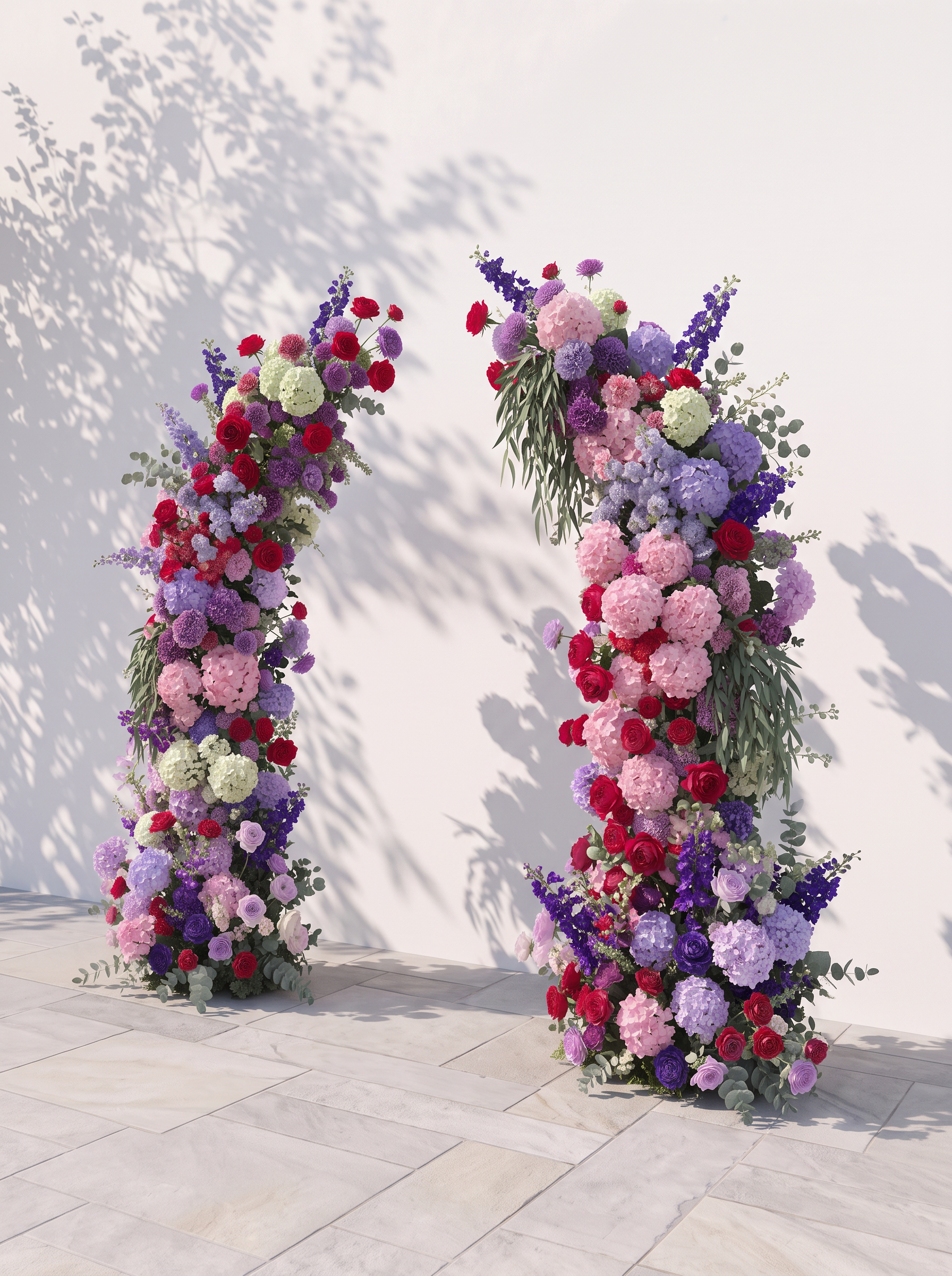 Brisira Luxury Horn Shaped Flower Arch with Frame for Wedding Party Event Backdrop Decoration — right view