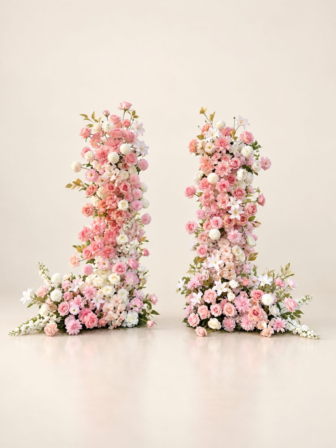 Esme: Pink Wedding Background Arch KT Backdrop Decorative Flower Row Excludes Frame