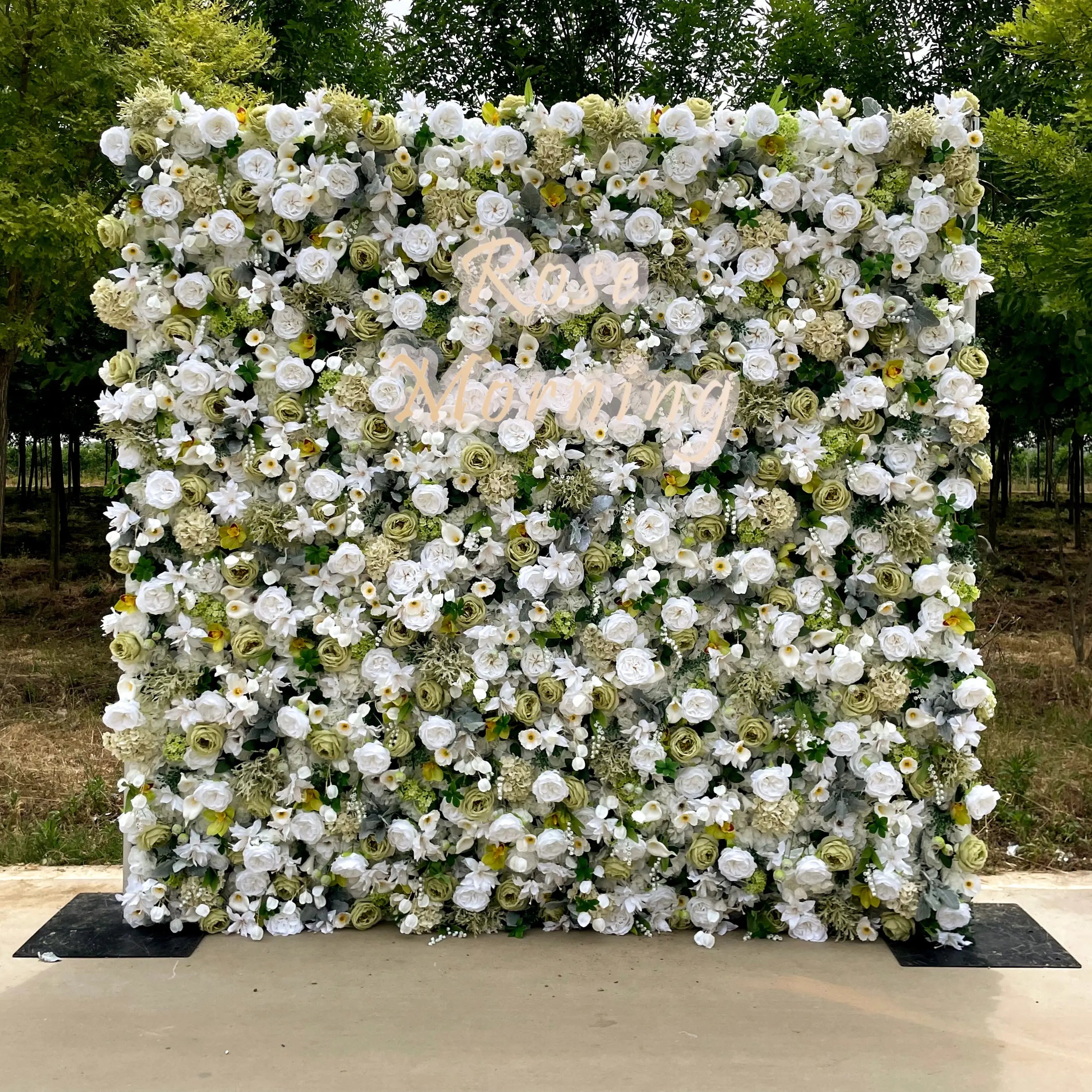 Calla:5D Garden Series Fabric Artificial rolling up curtain flower wall