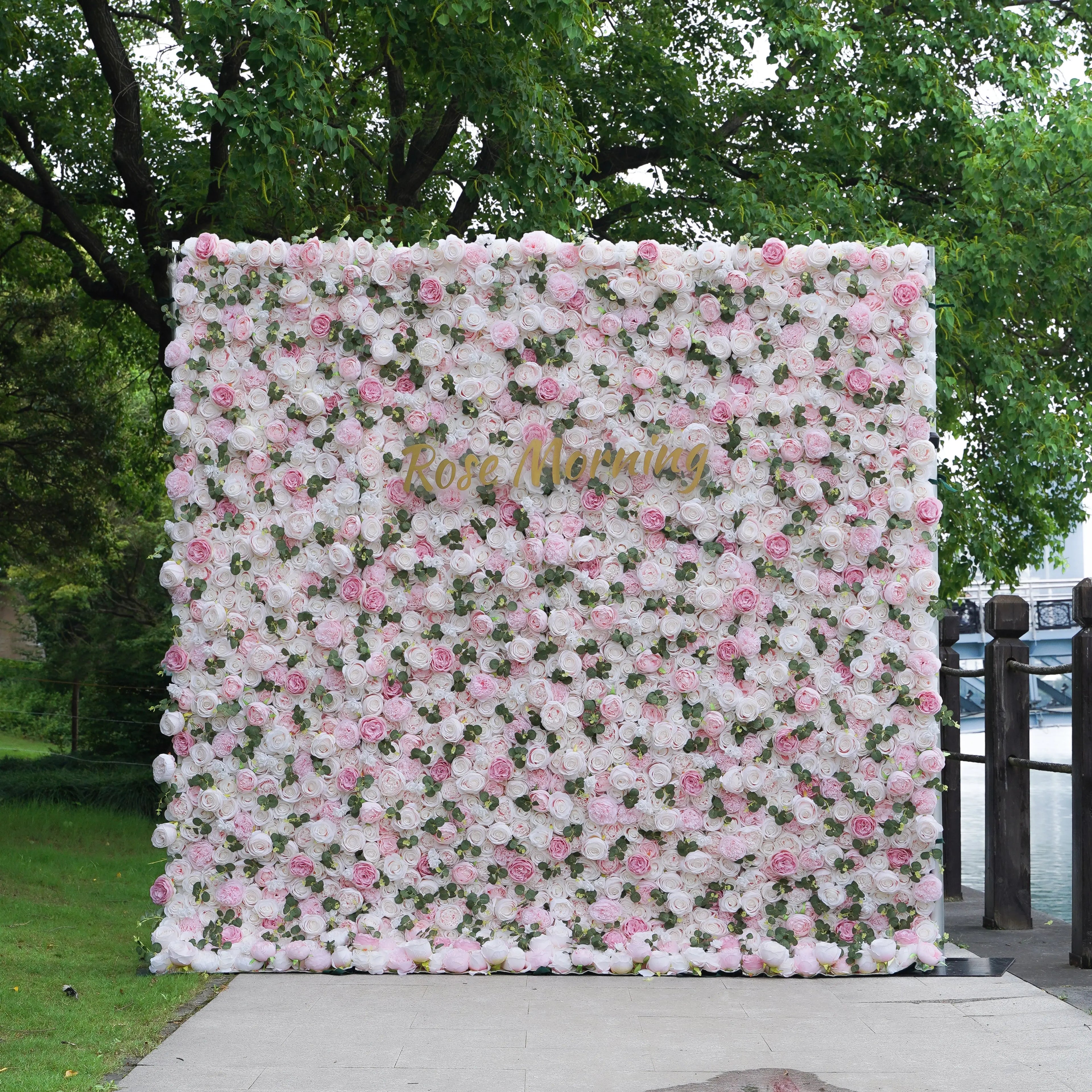 Cathy:4D Fabric Artificial rolling up curtain flower wall