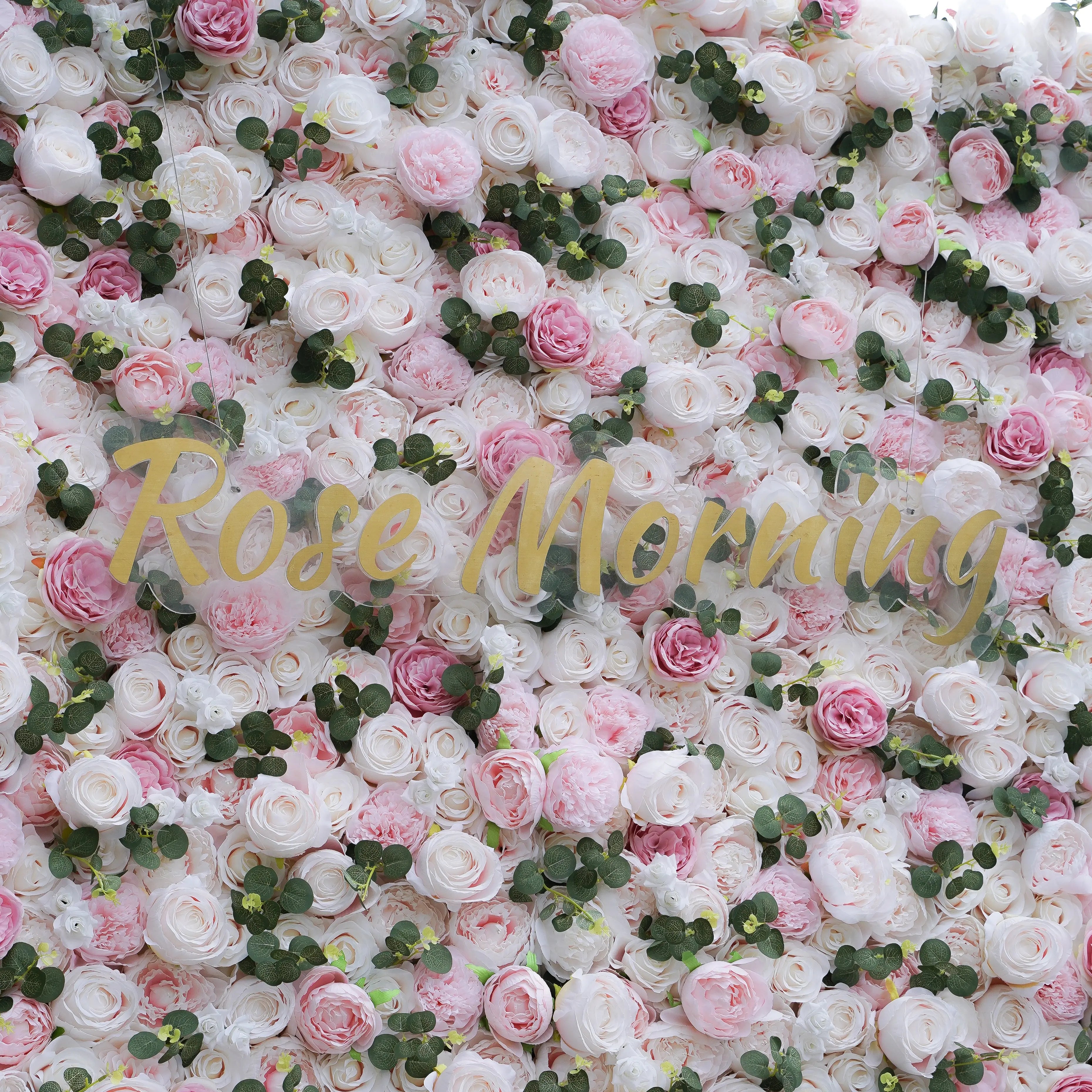 Cathy:4D Fabric Artificial rolling up curtain flower wall
