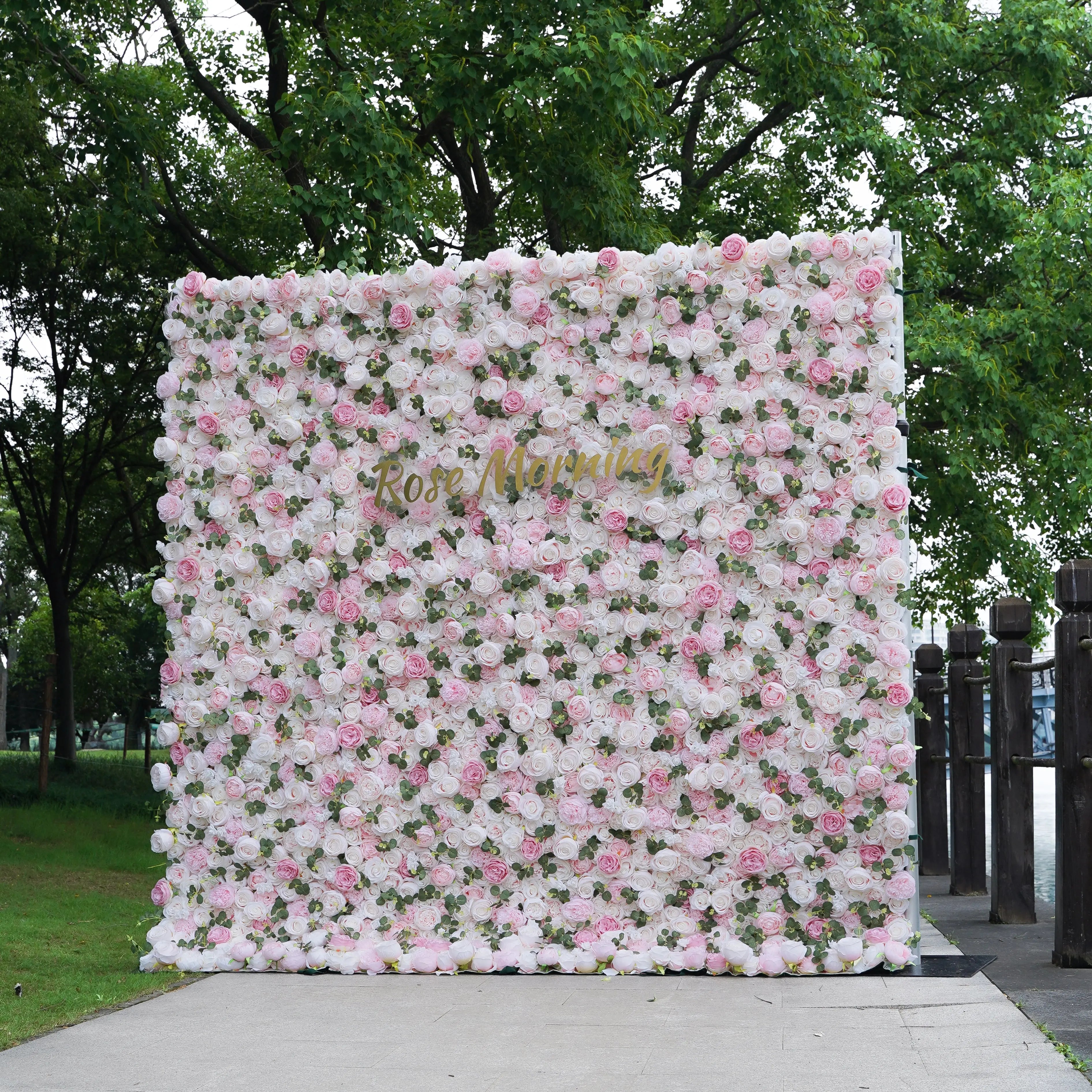 Cathy:4D Fabric Artificial rolling up curtain flower wall