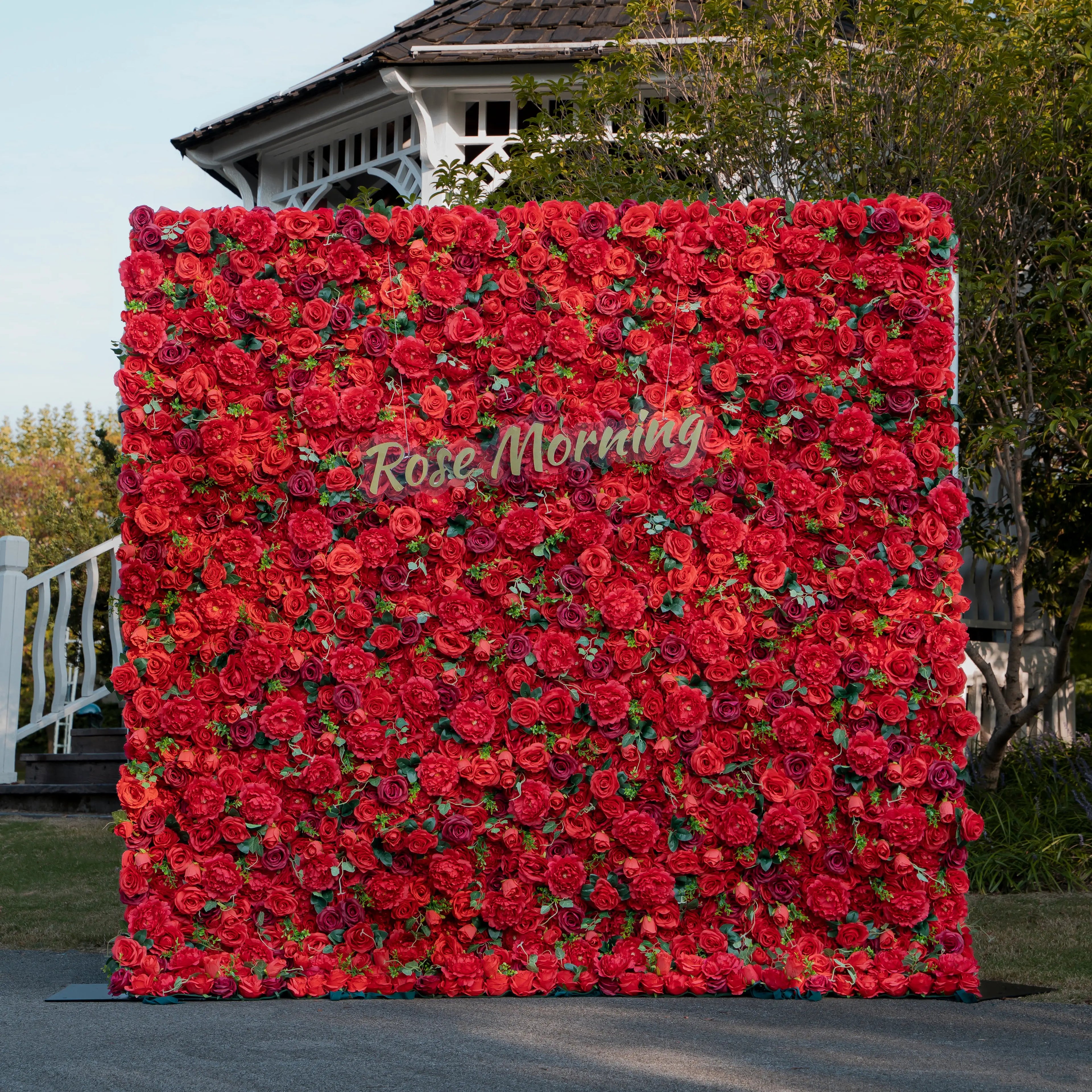 Cella:4D Fabric Artificial rolling up curtain flower wall