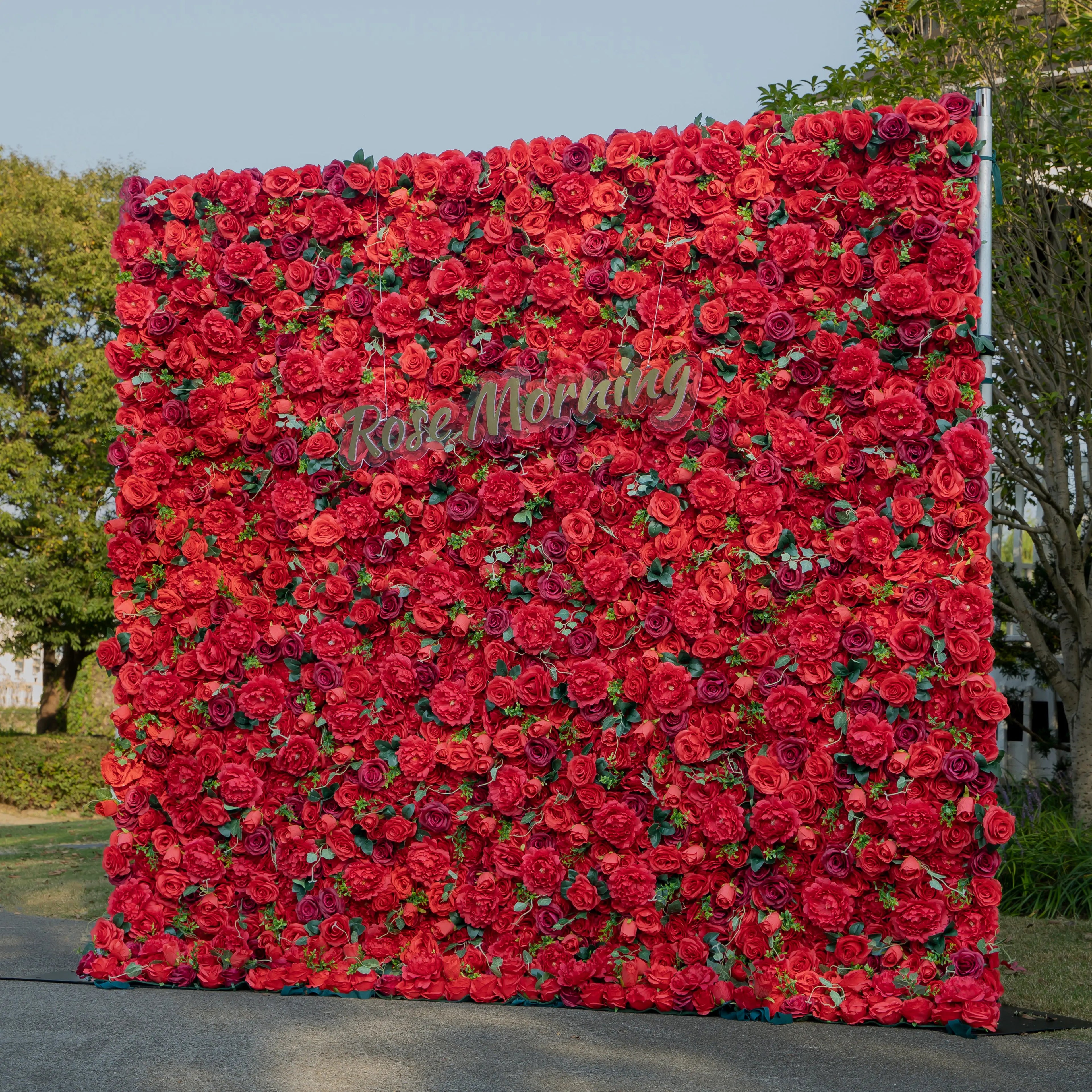 Cella:4D Fabric Artificial rolling up curtain flower wall