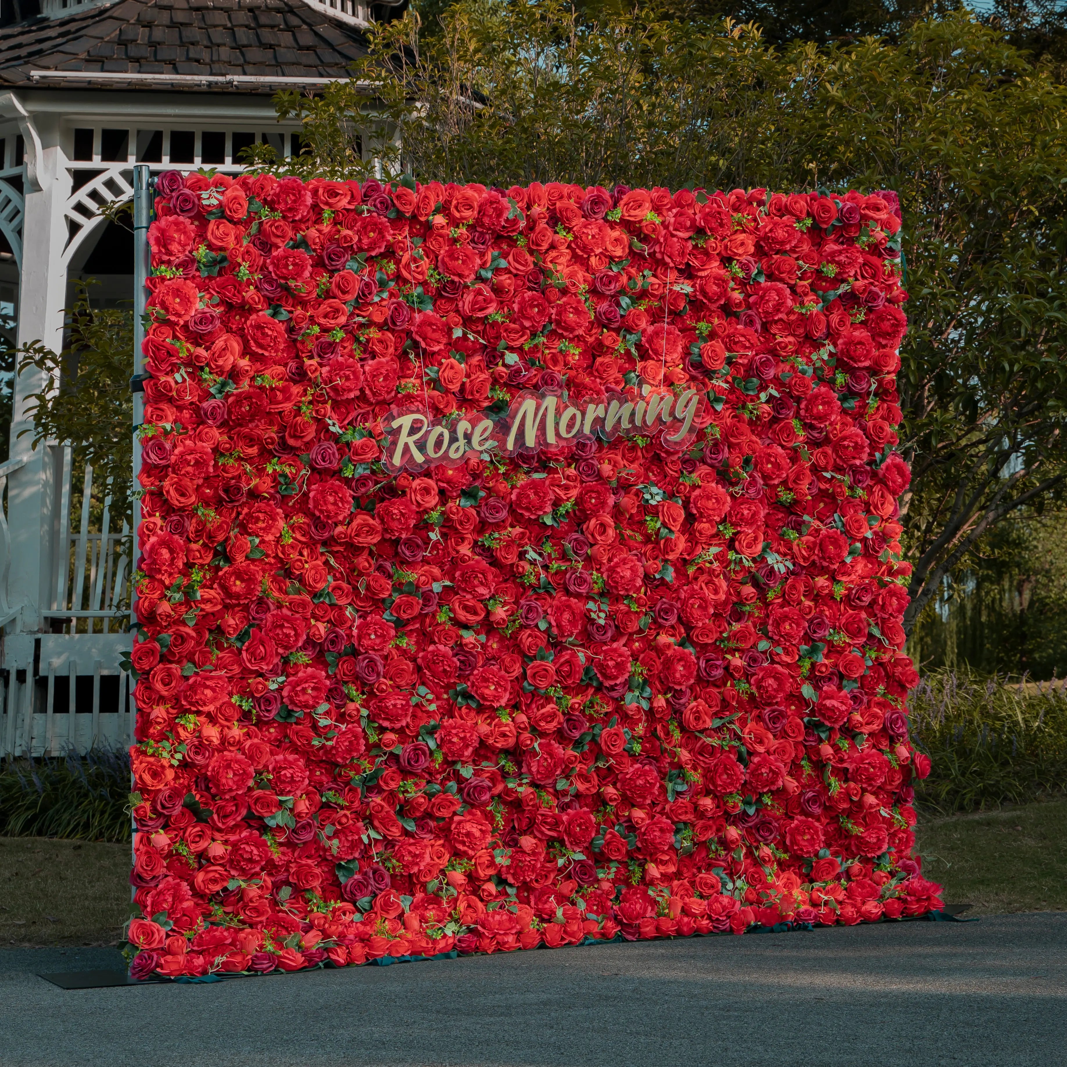 Cella:4D Fabric Artificial rolling up curtain flower wall