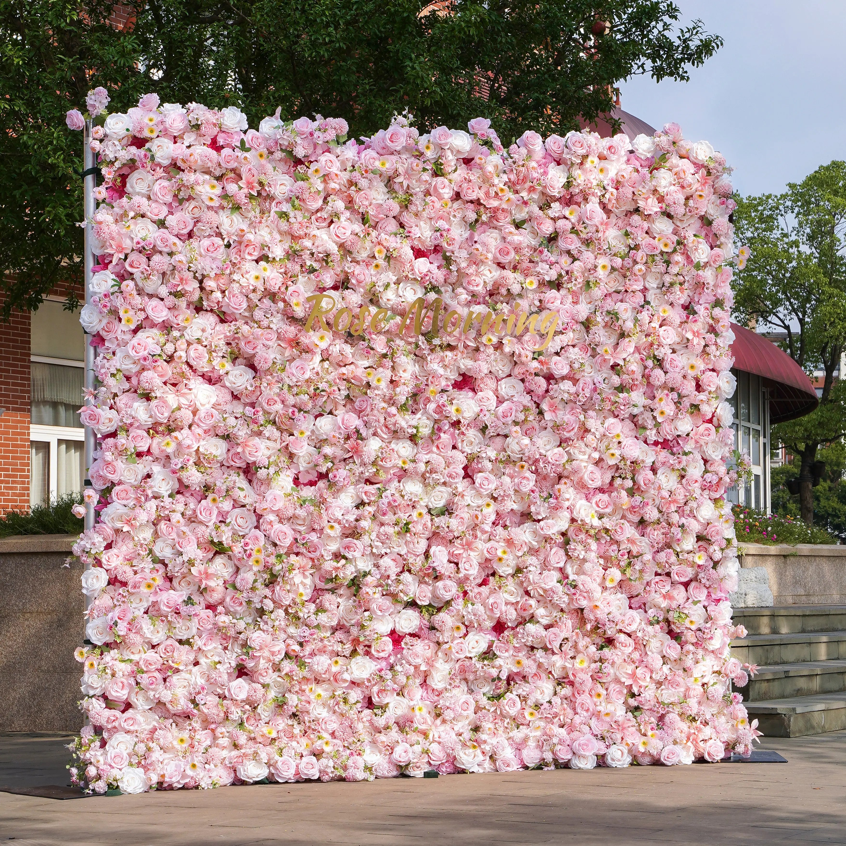CiCi:5D Fabric Artificial Flower Wall Rolling Up Curtain Flower Wall