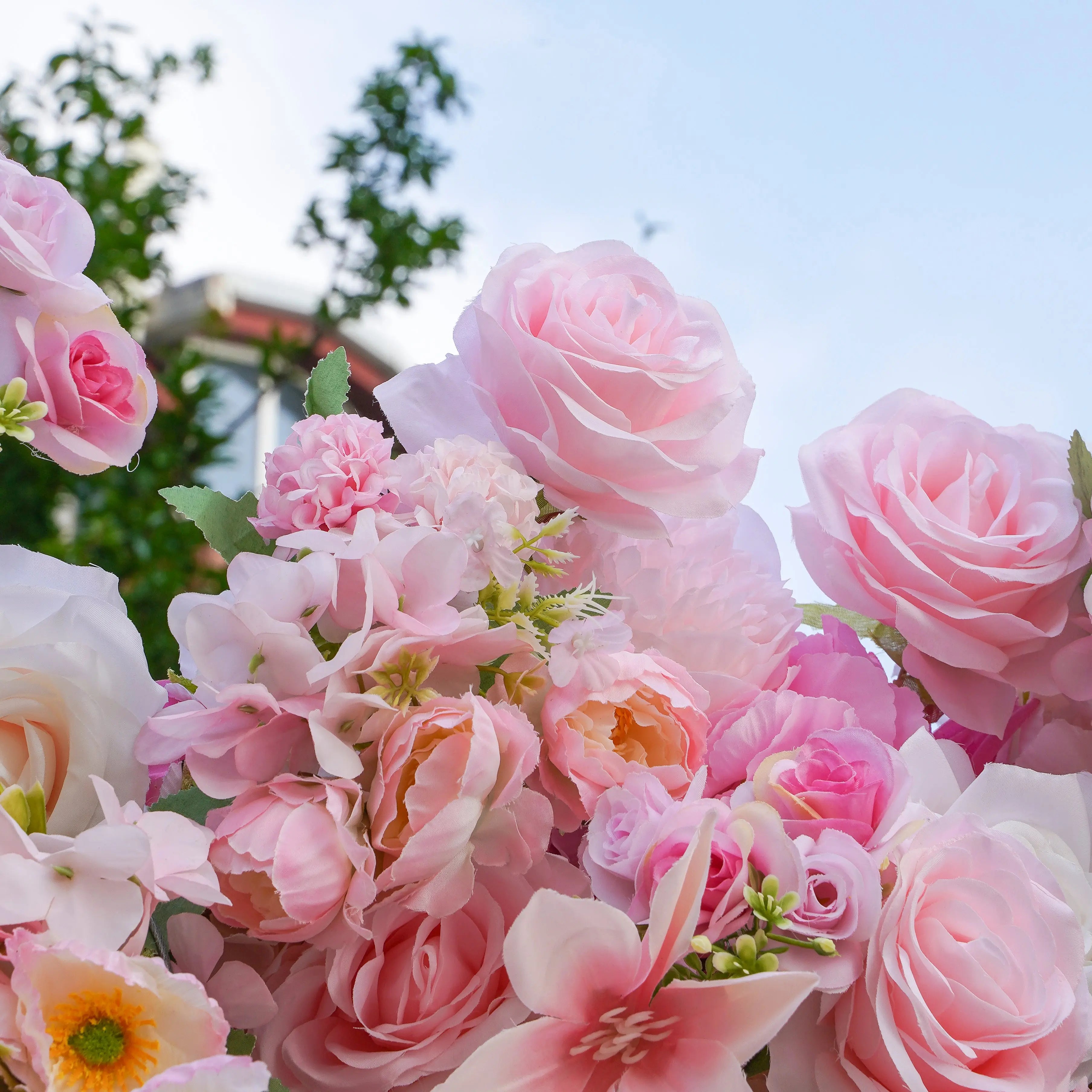 CiCi:5D Fabric Artificial Flower Wall Rolling Up Curtain Flower Wall