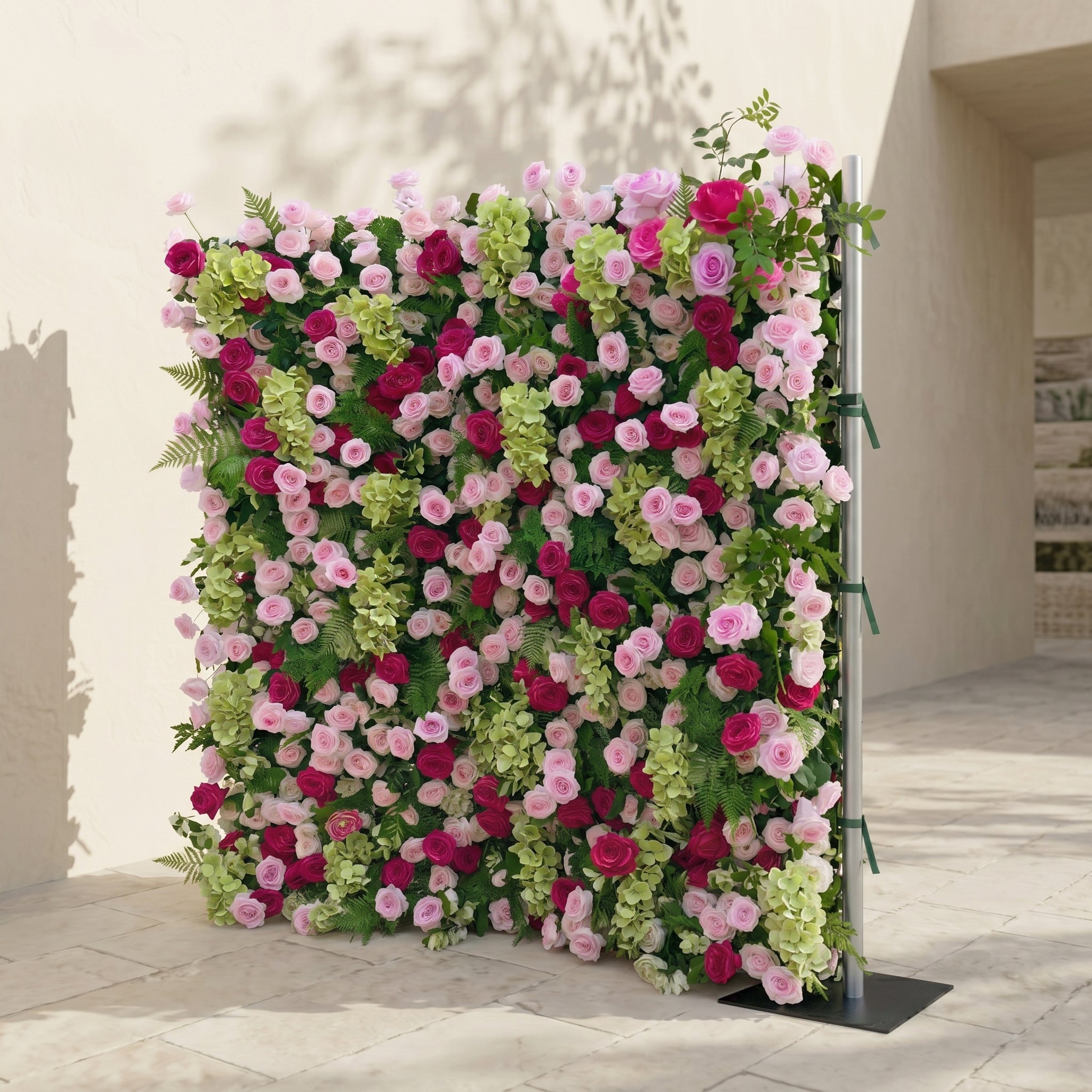 Cloravia: Premium 5D Dusty Rose & Lavender Silk Floral Wall Roll-Up Backdrop for Romantic Vintage Events