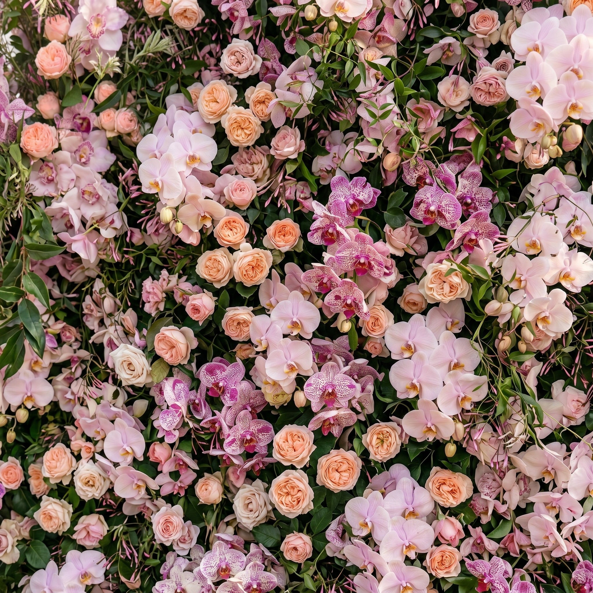 Clornora:Luxury 5D Roll up Rose Flower Wall with Purple Orchids for Wedding and Event Decoration clornora detail 1