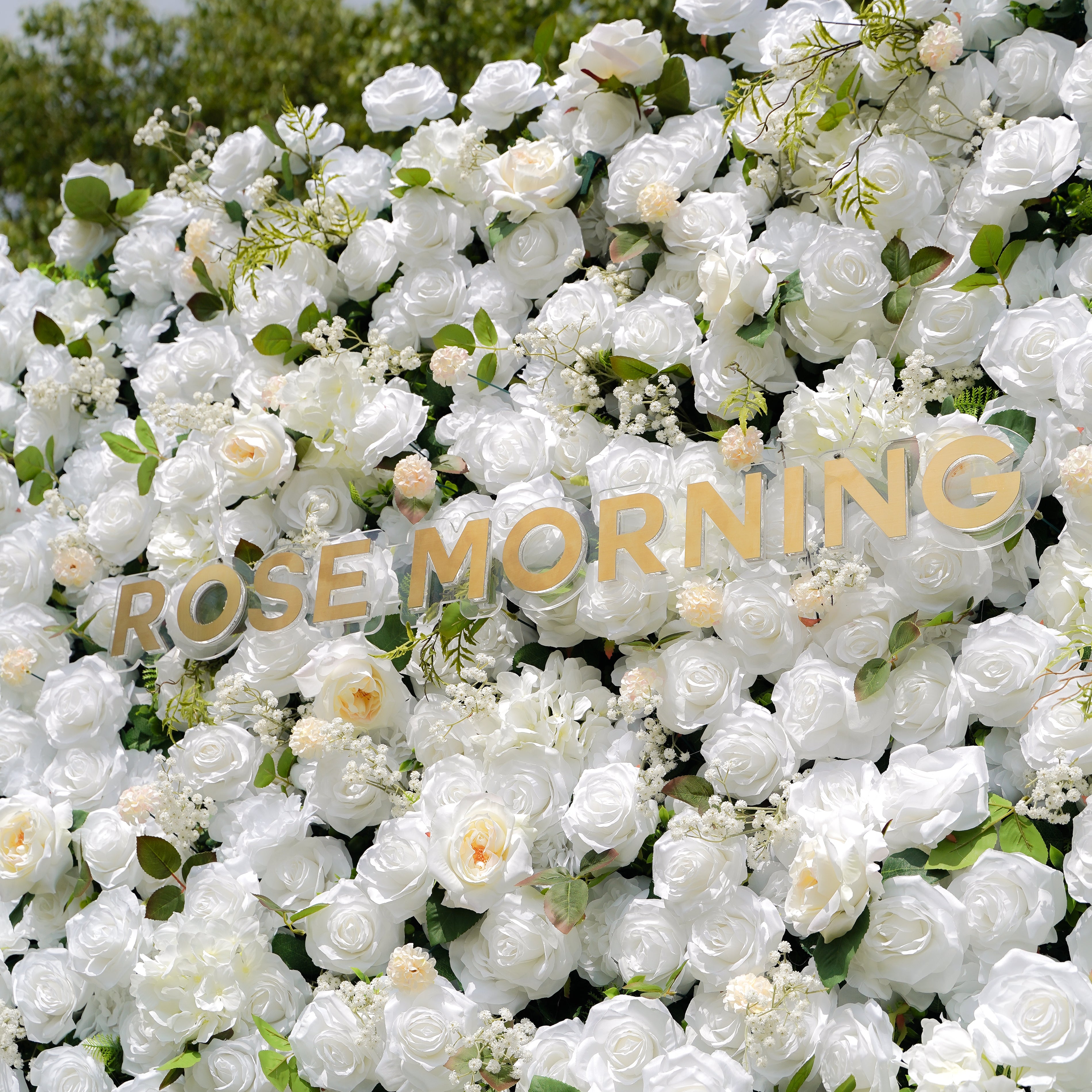 Corina:5D Fabric Artificial rolling up curtain flower wall (Ready to ship) Rose Morning