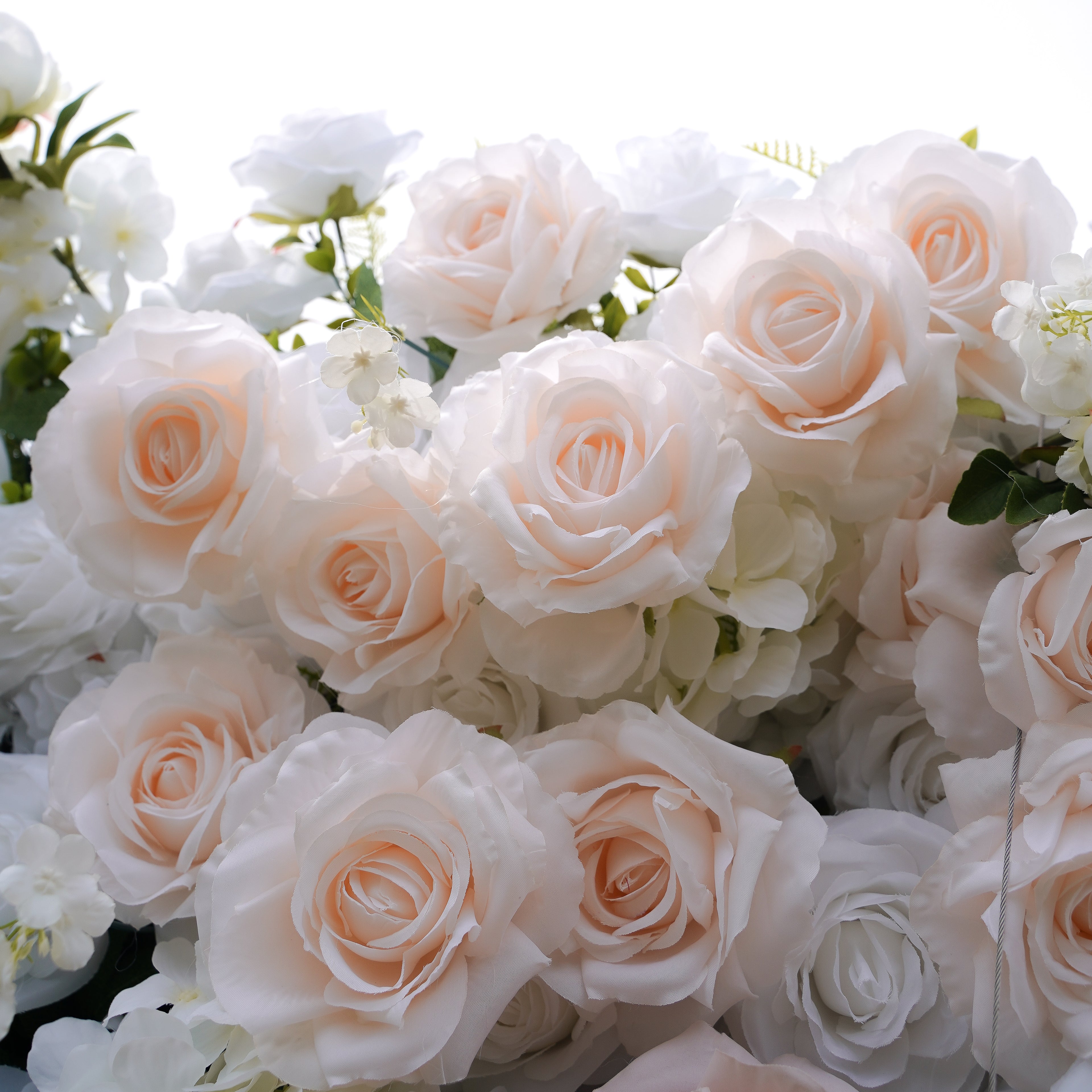 Corrine:5D Fabric Artificial rolling up curtain flower wall Rose Morning