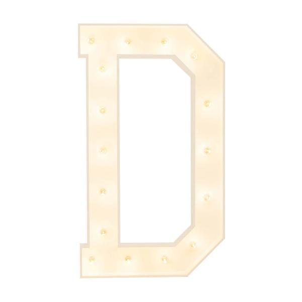 Event Decoration Wooden Large 3ft Tall LED Marquee Letter - D Rose Morning