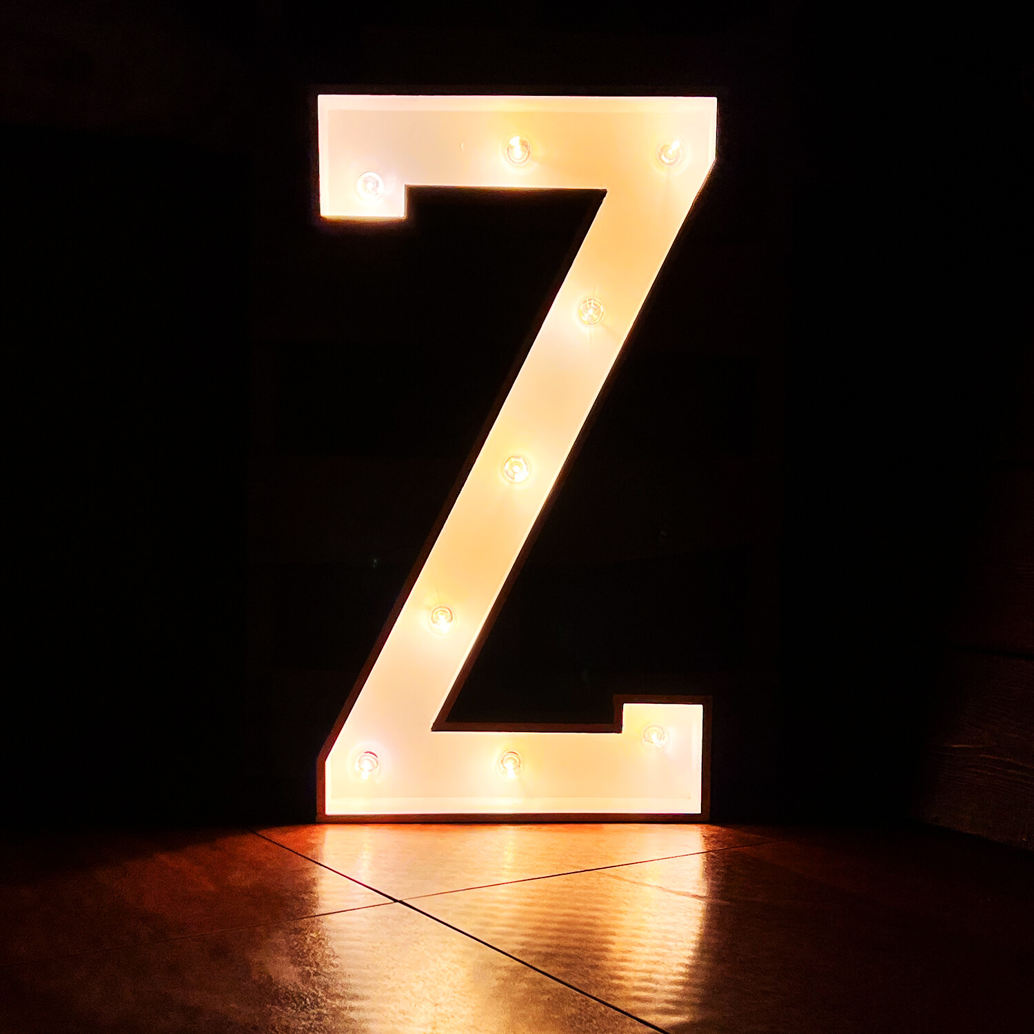 Event Decoration Wooden Large 3ft Tall LED Marquee Letter - Z Rose Morning