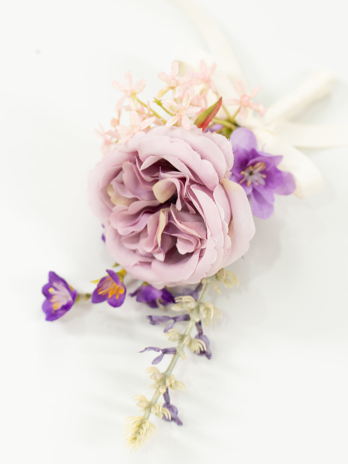 Violet Garden Rose & Purple Wildflower Groom&