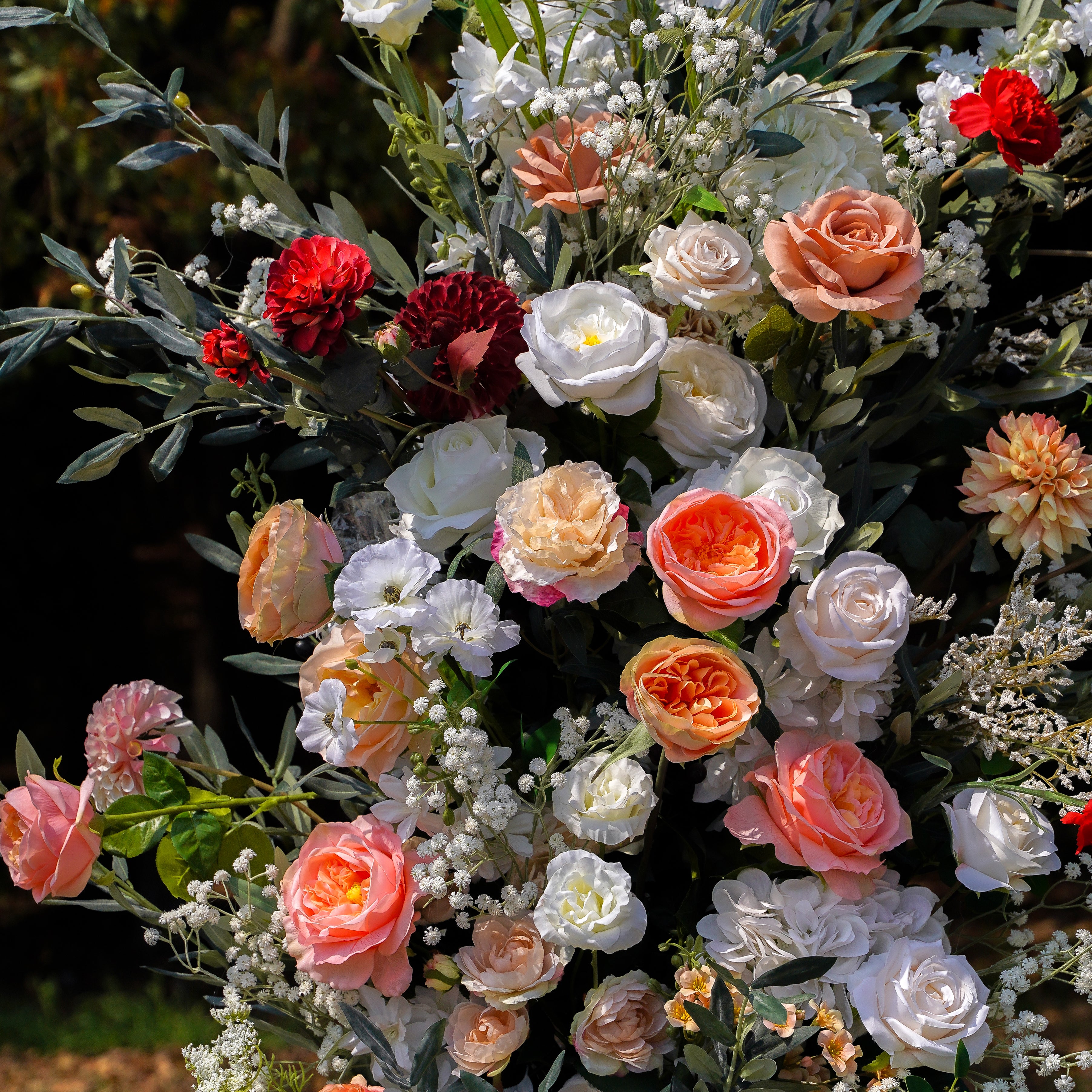 Yvonne : New Wedding Party Background Floral Arch Decoration Rose Morning