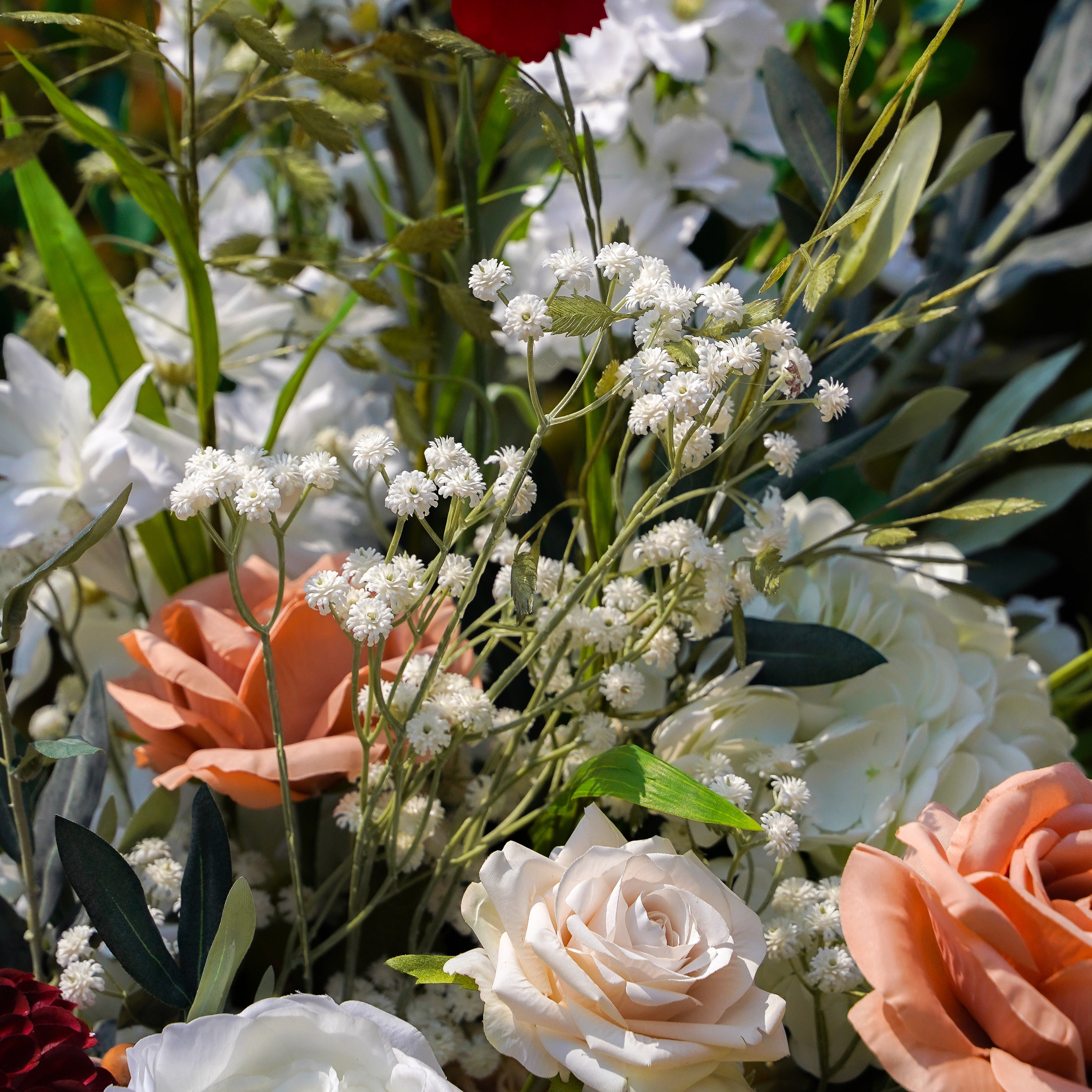 Yvonne : New Wedding Party Background Floral Arch Decoration Rose Morning