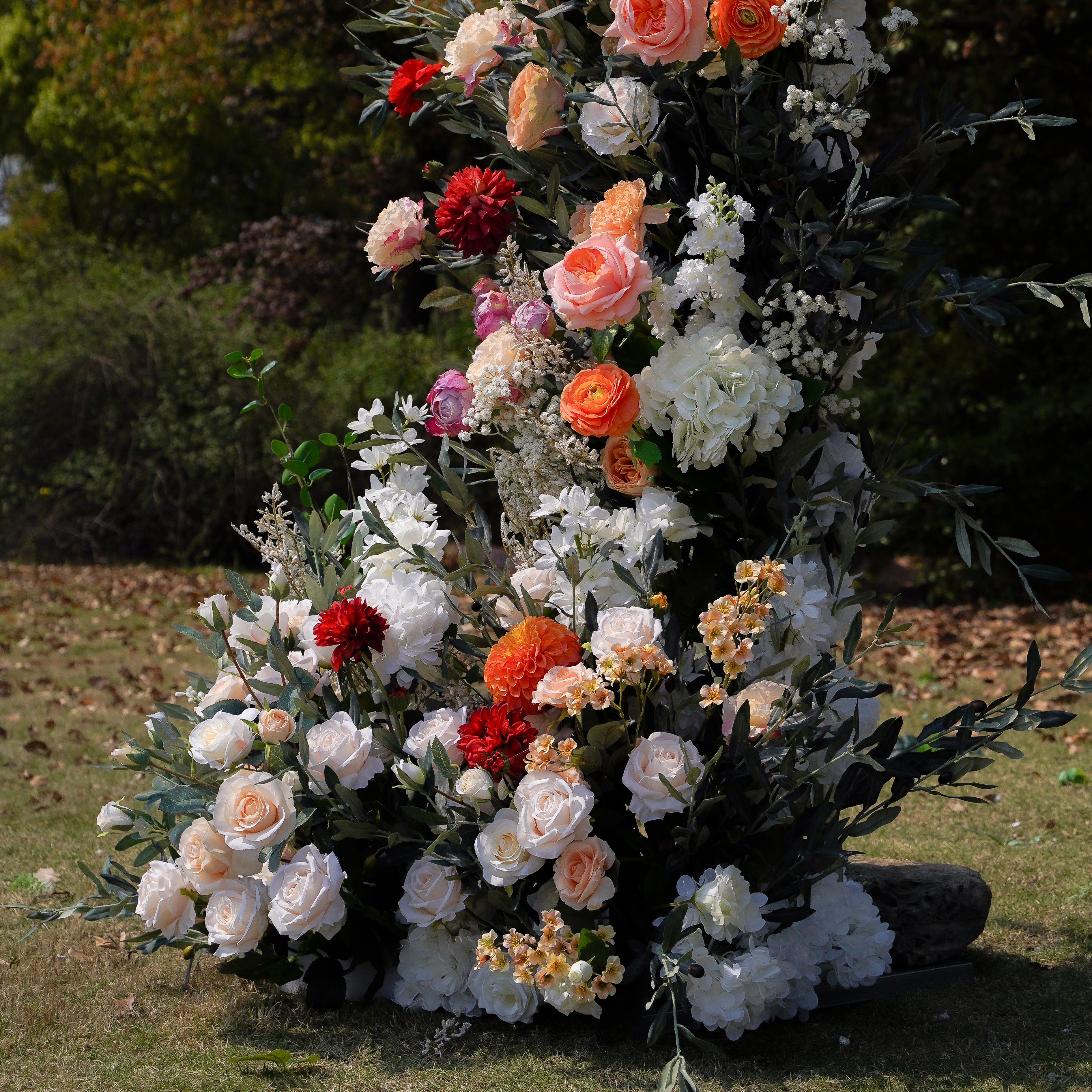 Yvonne : New Wedding Party Background Floral Arch Decoration Rose Morning