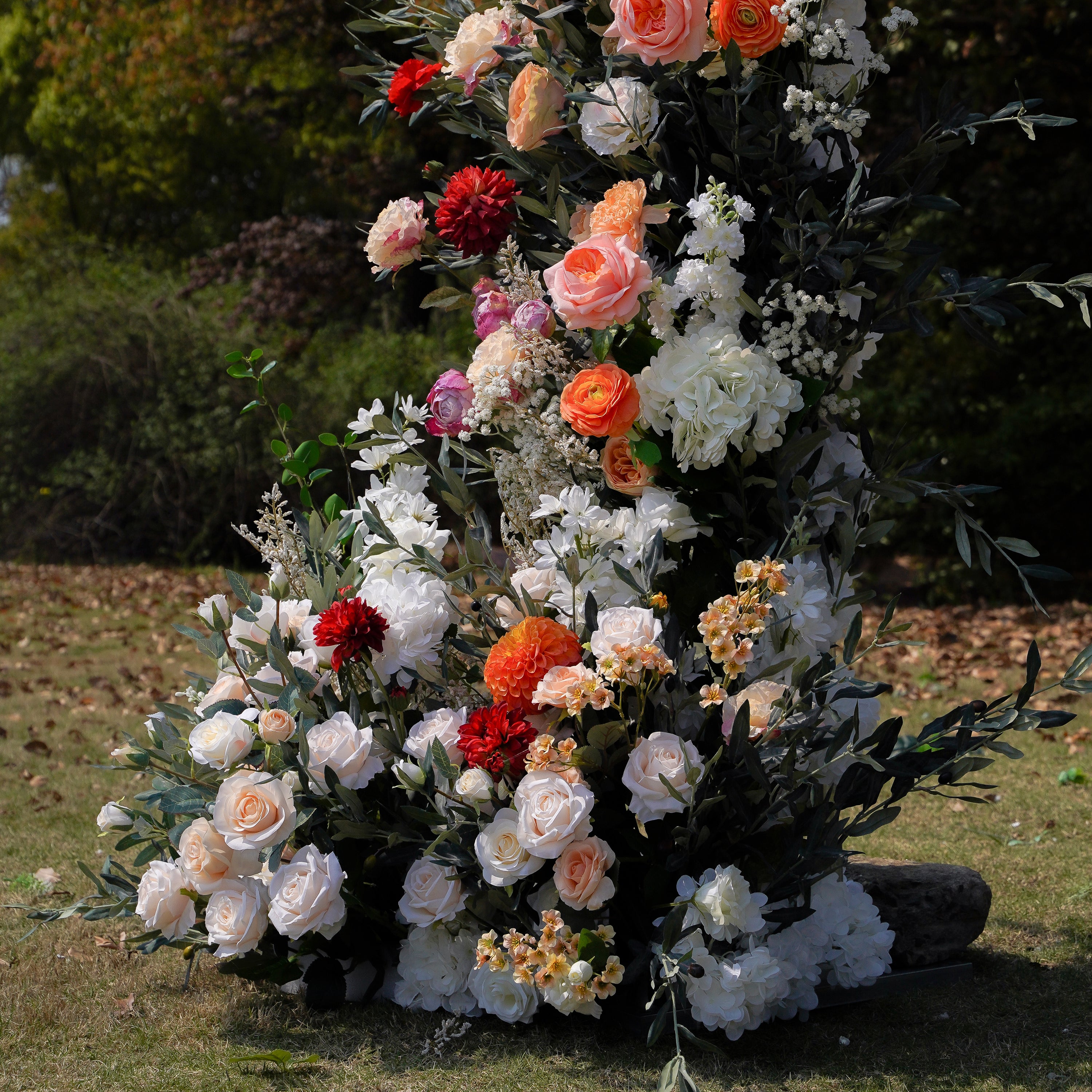 Yvonne : New Wedding Party Background Floral Arch Decoration Rose Morning