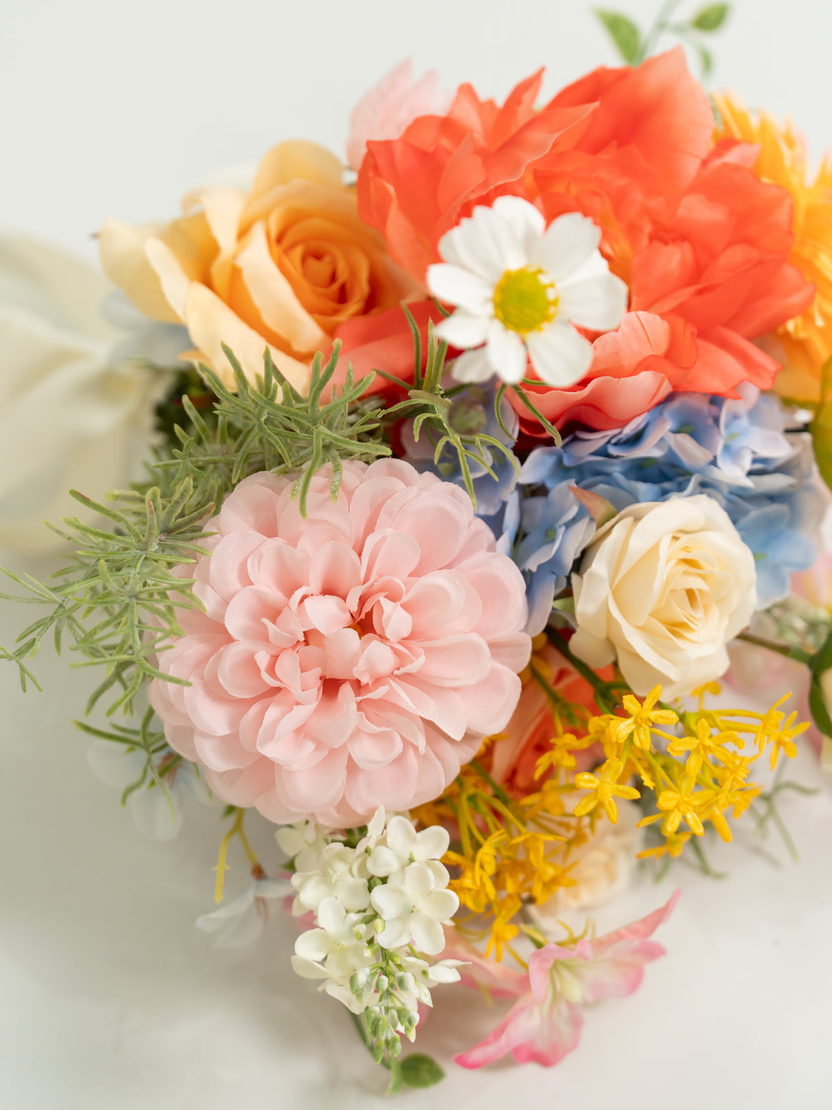 7-Inch Charming Dahlias, Daisies & Coral Charm Peonies Bridesmaids&