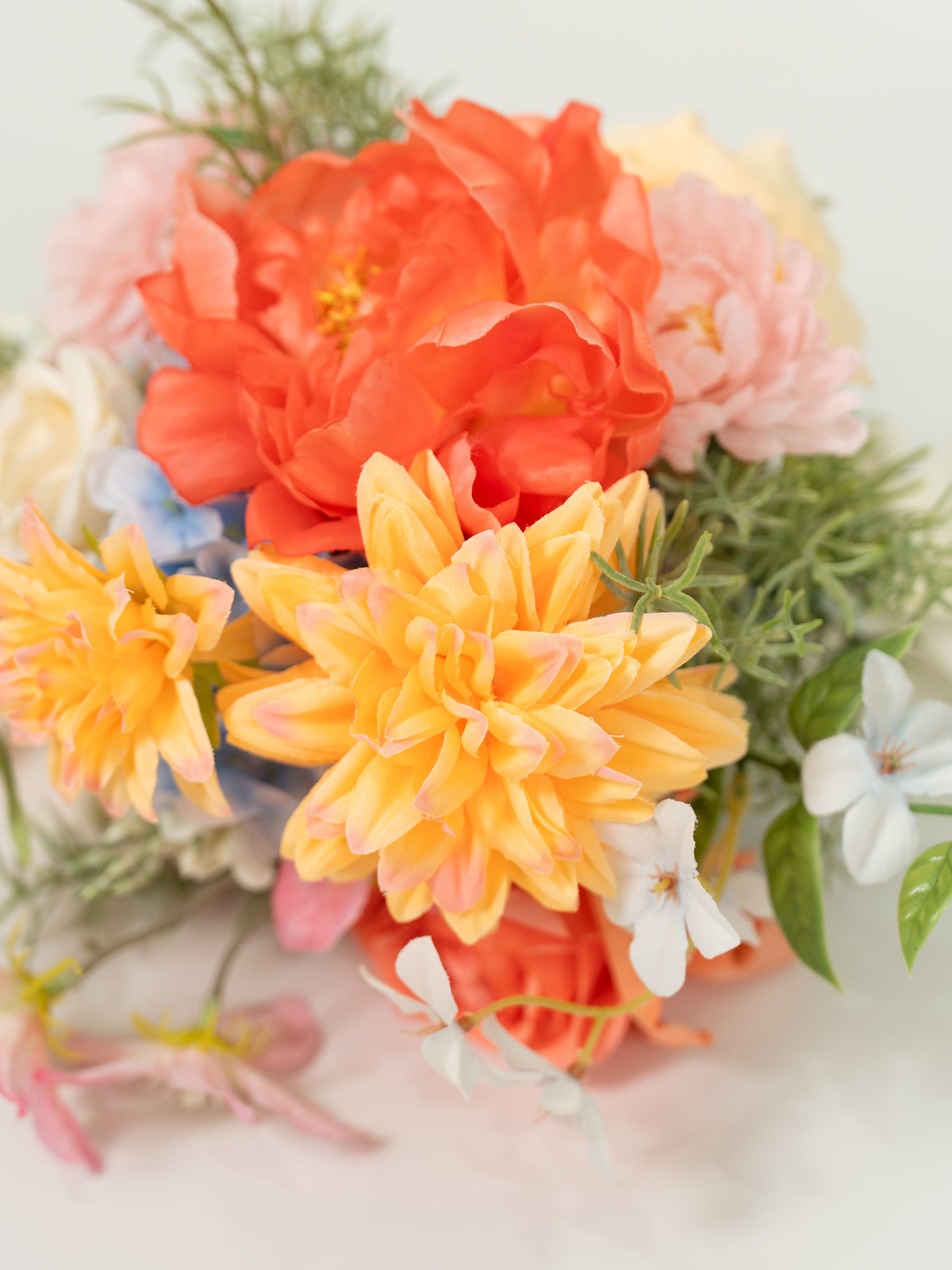 7-Inch Charming Dahlias, Daisies & Coral Charm Peonies Bridesmaids&