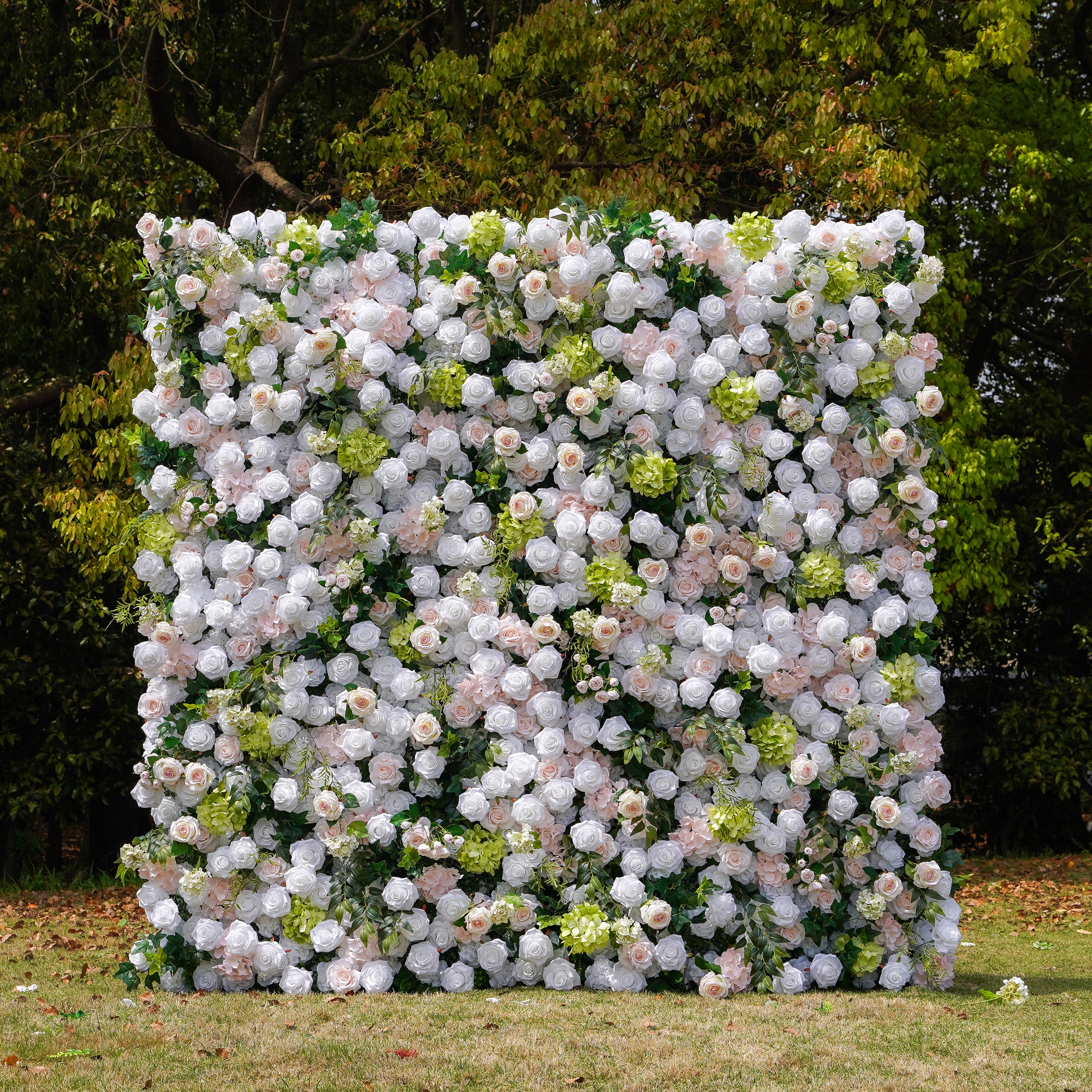 Evie:5D Fabric Artificial rolling up curtain flower wall Rose Morning