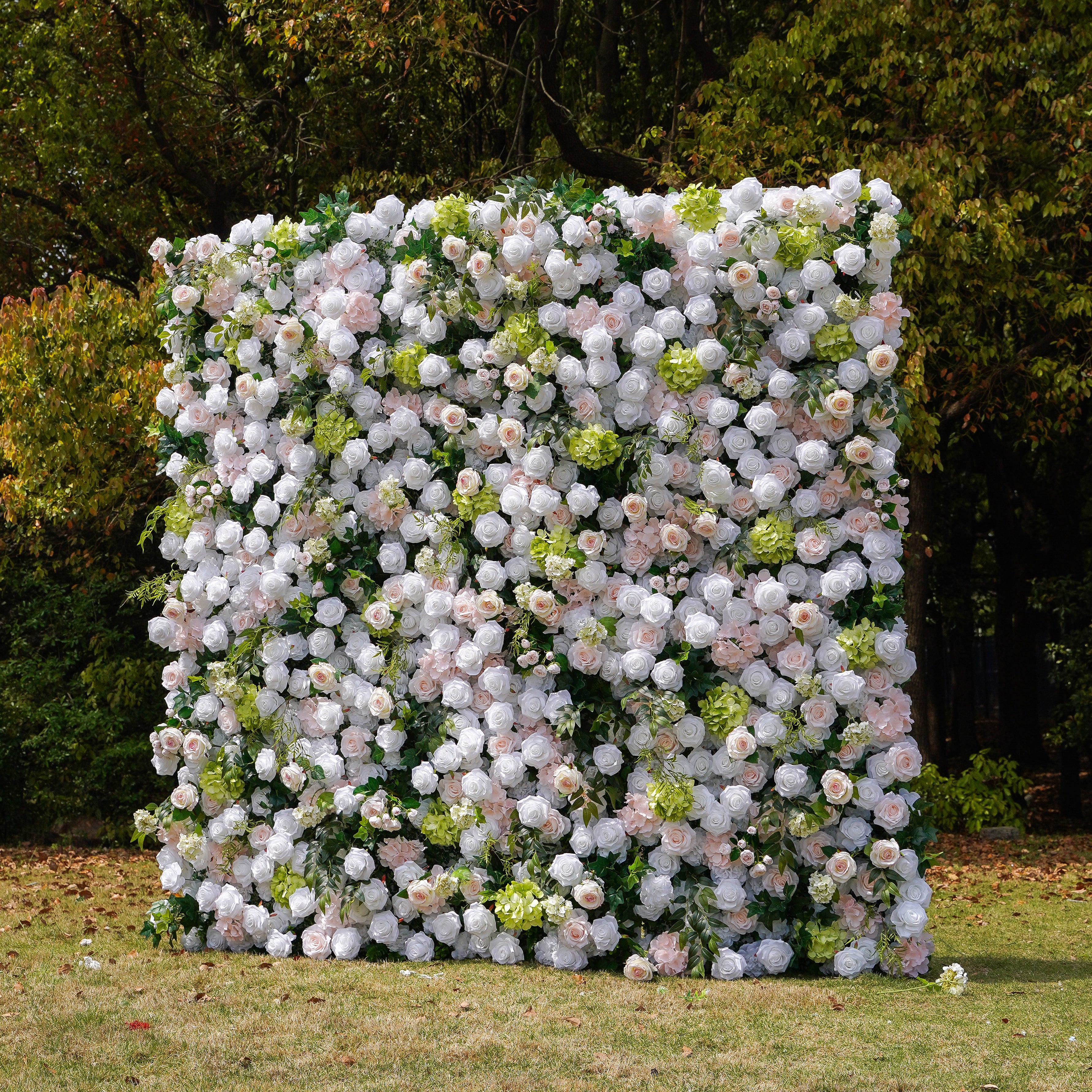 Evie:5D Fabric Artificial rolling up curtain flower wall Rose Morning