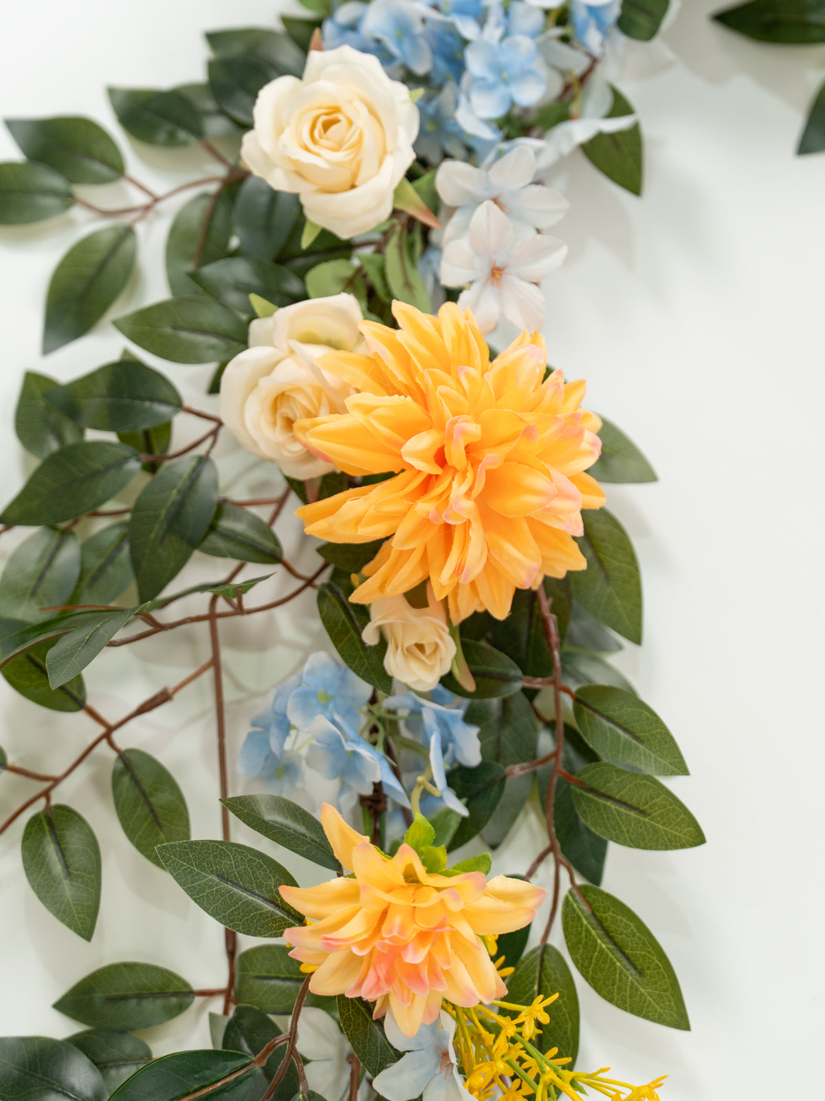 5-6ft Charming Dahlias Garden roses Hydrangeas Flower Garland for Wedding or Home Door Decor in Coral & Pink | Grace