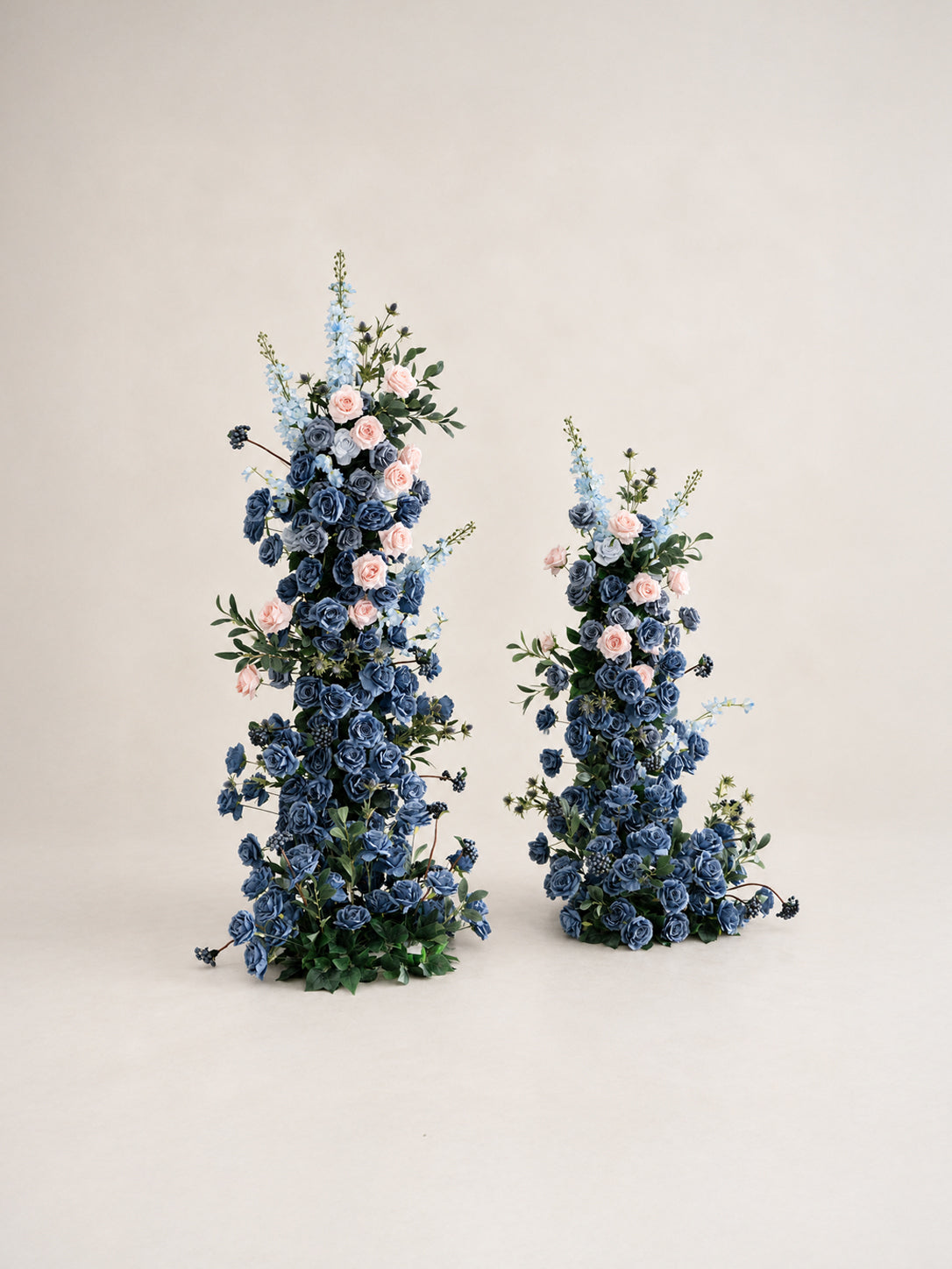 Alouette: Pink &Blue Wedding Background Arch KT Backdrop Decorative Flower Row Excludes Frame