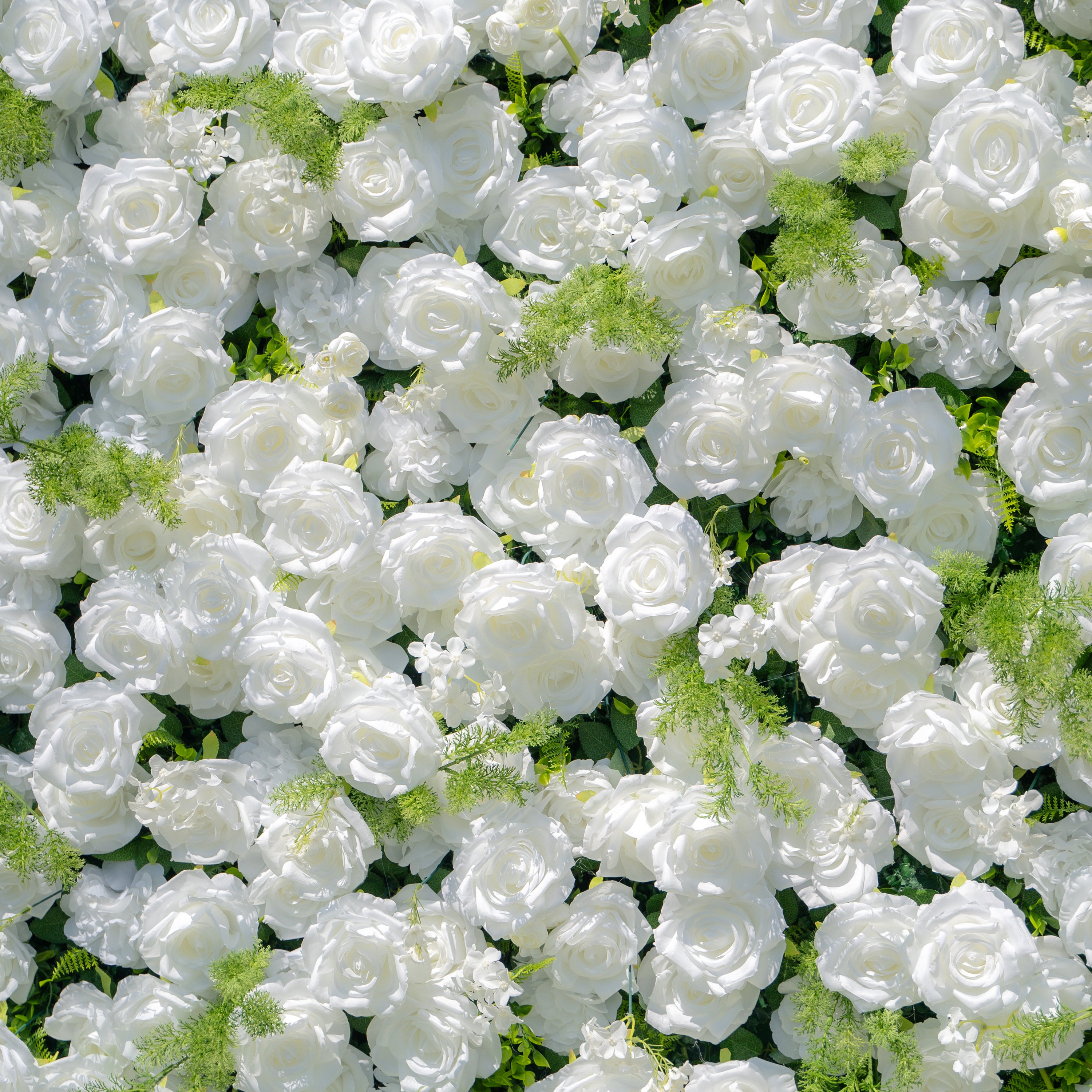 Forest - White Green Popular 5D Fabric Roll Up Flower Wall for Wedding Party Backdrop