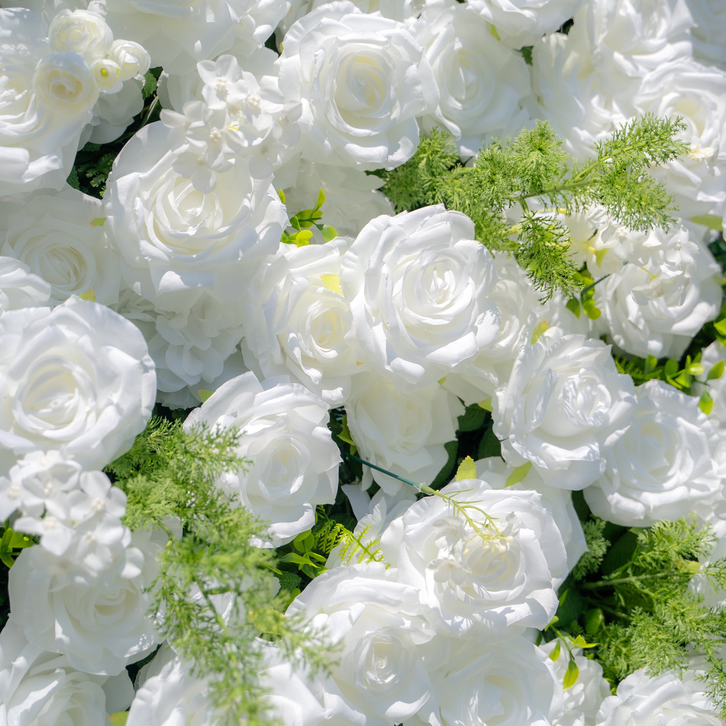 Forest - White Green Popular 5D Fabric Roll Up Flower Wall for Wedding Party Backdrop