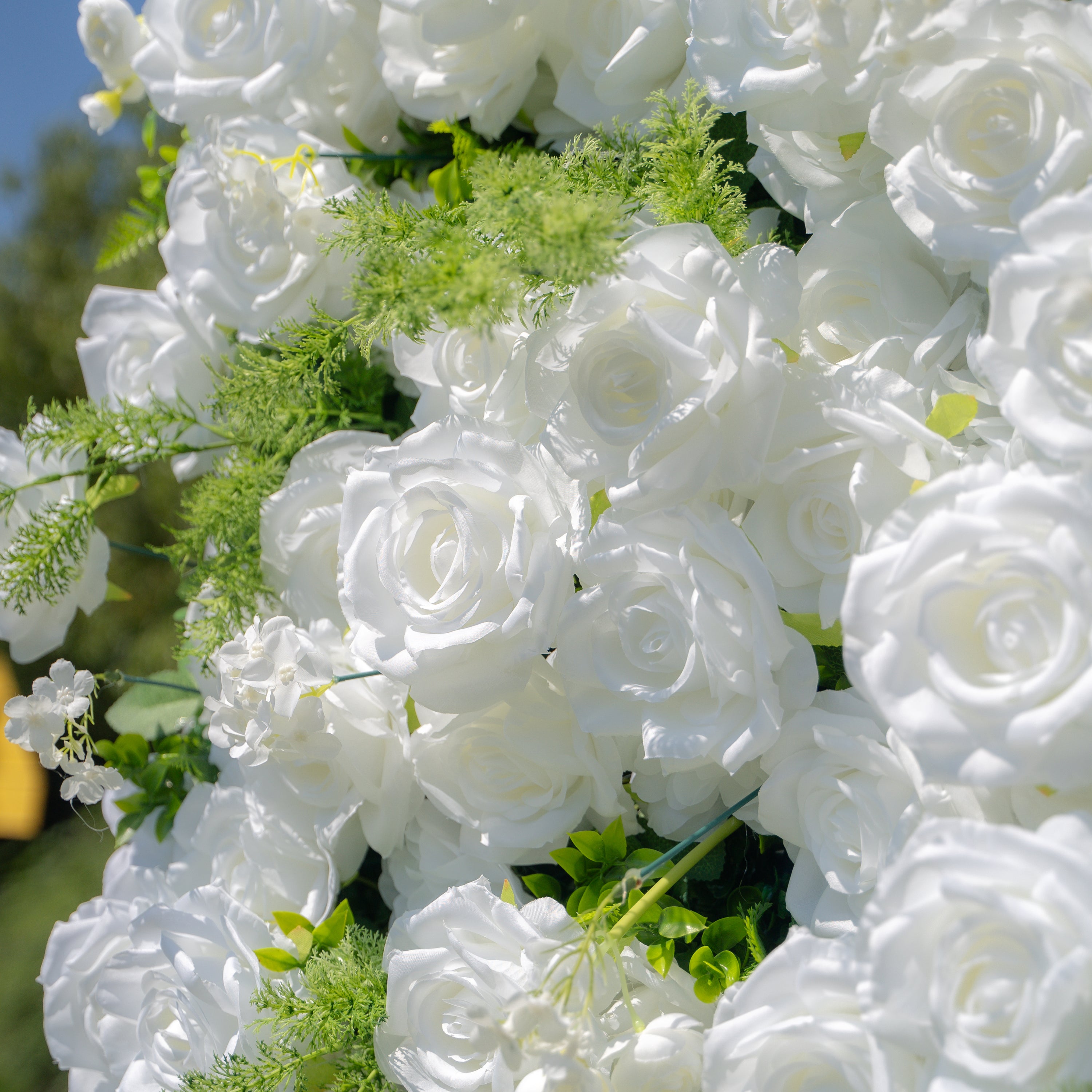 Forest - White Green Popular 5D Fabric Roll Up Flower Wall for Wedding Party Backdrop