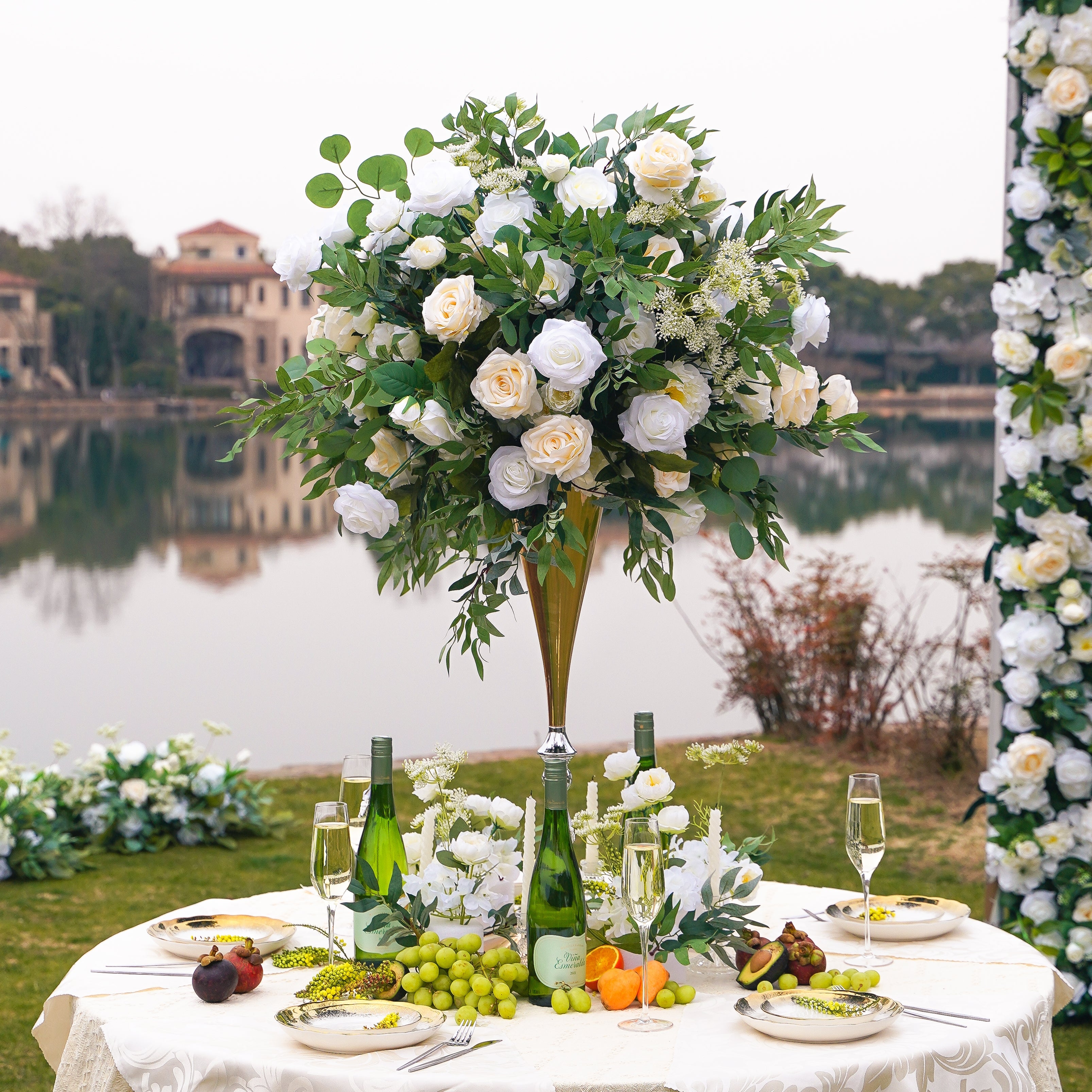 Daphne:2023 New Flower Centerpiece Bouquet Table Decoration Flower Ball R047 Rose Morning